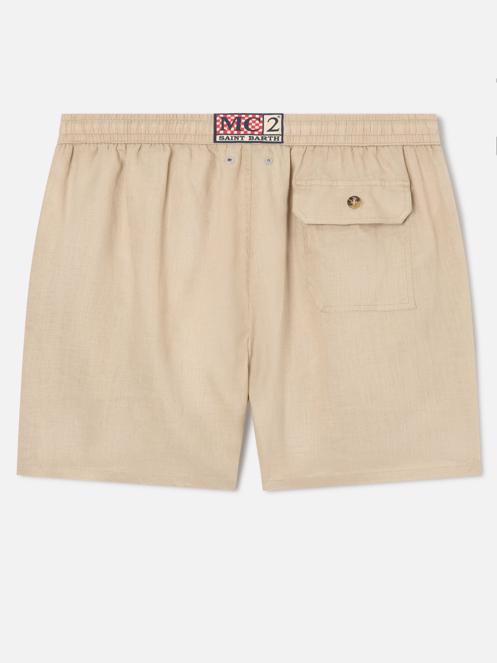 costume-da-bagno-mc2-saint-barth-gustavia-in-puro-lino-beige-tinta-unita-modello image 3