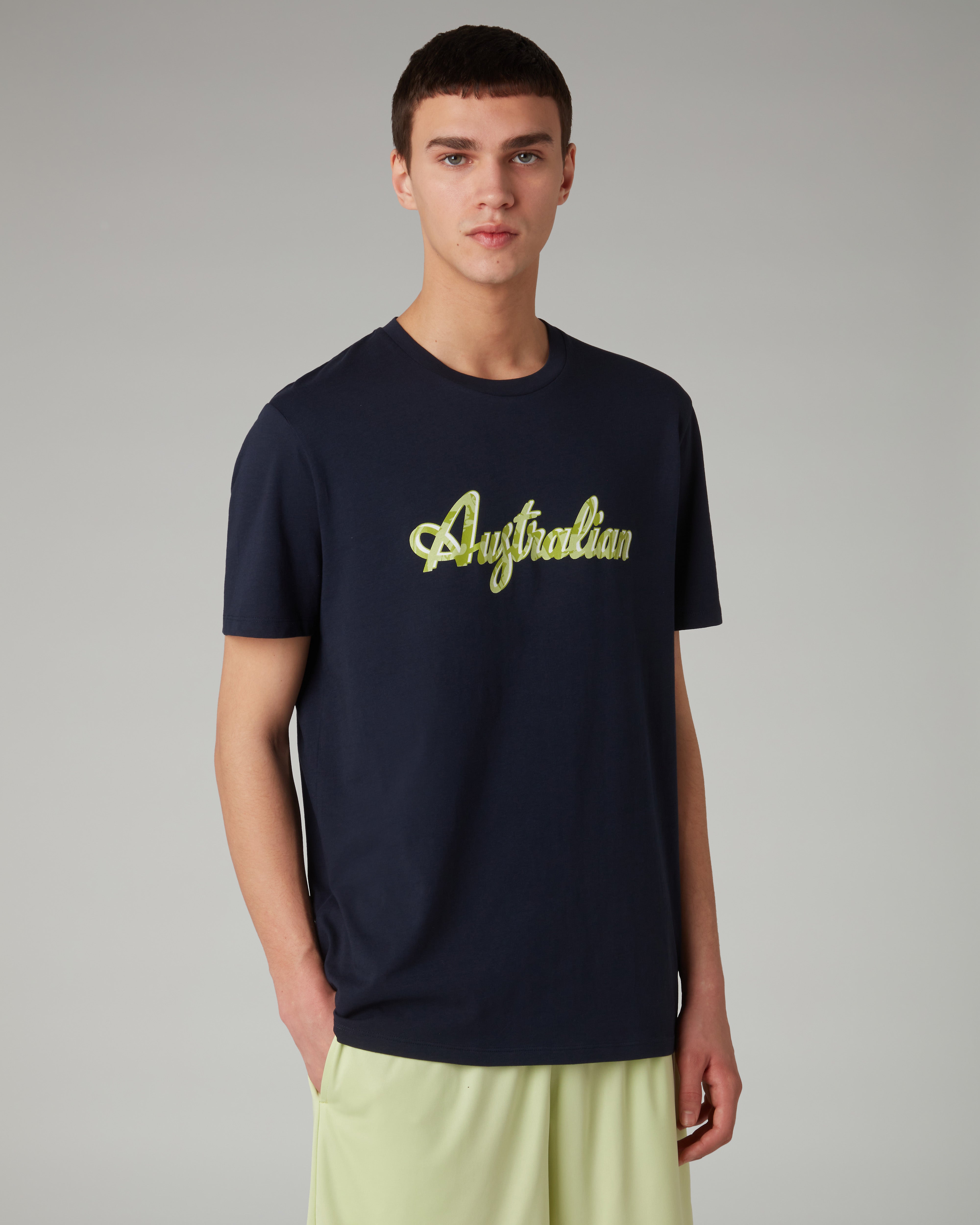 australian-logo-ripple-t-shirt-in-cotone-blu-navy-regular image 1