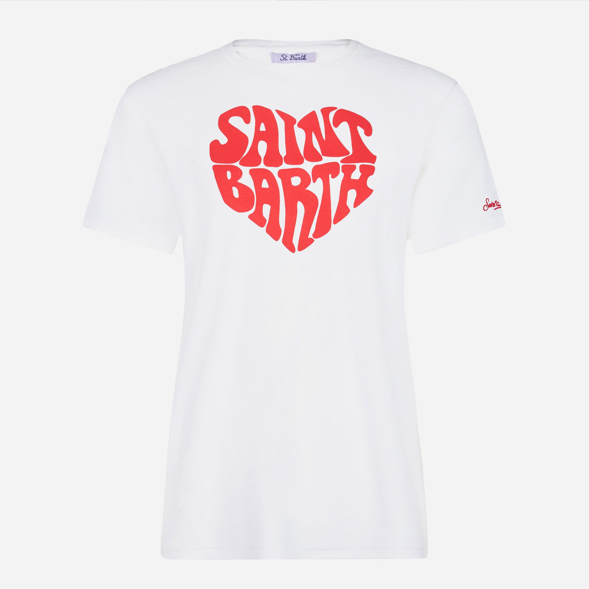 mc2-saint-barth-emi-t-shirt-donna-cotone-bianca-scritta-saint-barth-rossa image 4