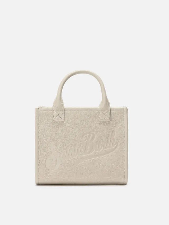 mc2-saint-barth-borsa-vanity-bag-midi-in-pelle-martellata-bianca-25-5x20x12-cm image 1