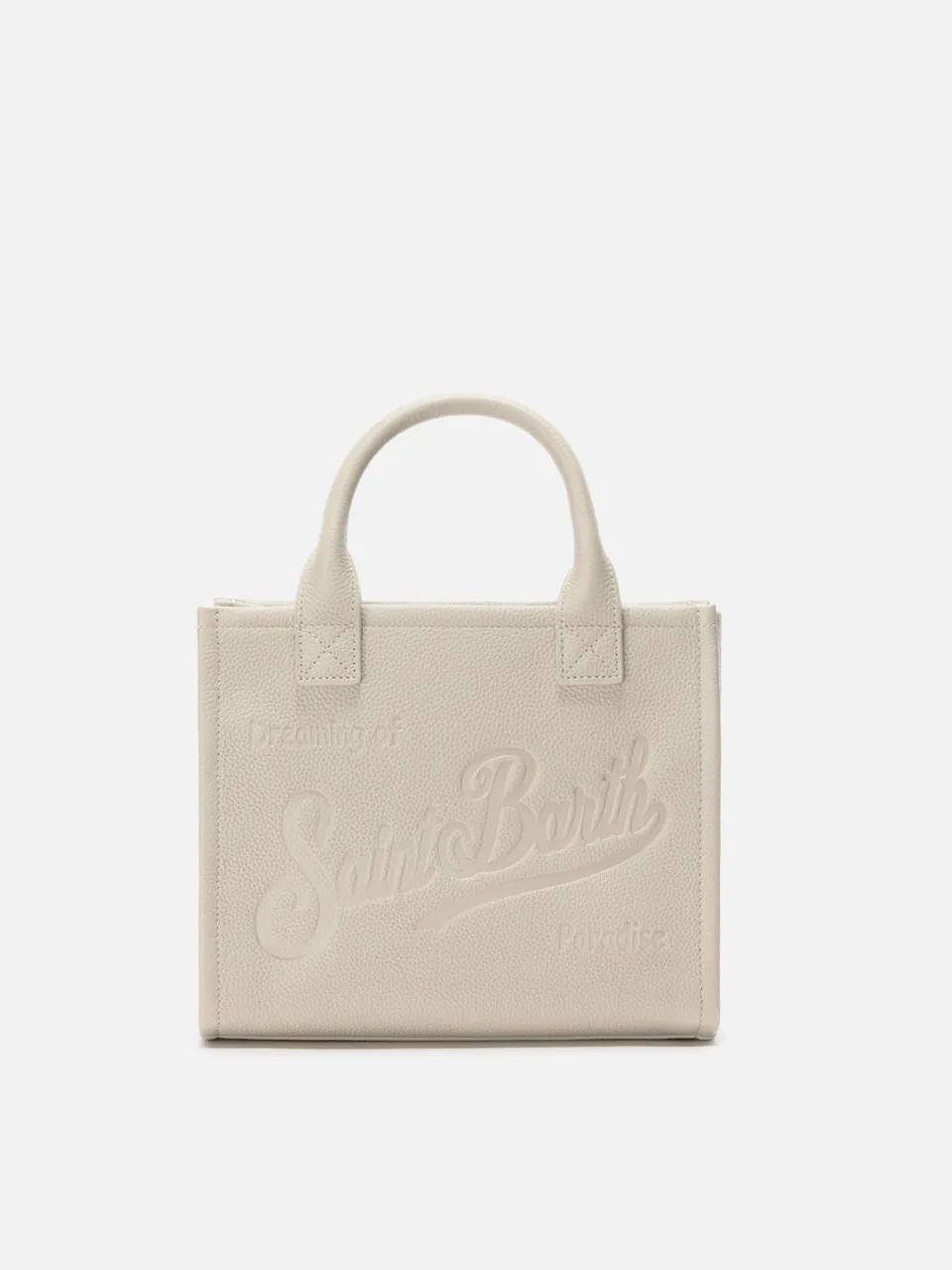 mc2-saint-barth-borsa-vanity-bag-midi-in-pelle-martellata-bianca-25-5x20x12-cm image 1
