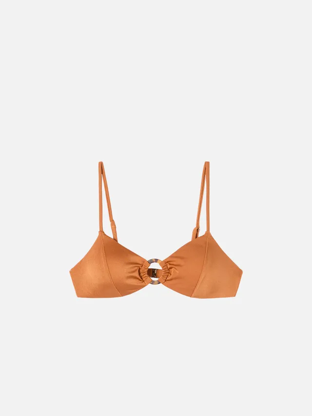 mc2-saint-barth-juca-bralette-giallo-ocra-shiny-con-anello image 1