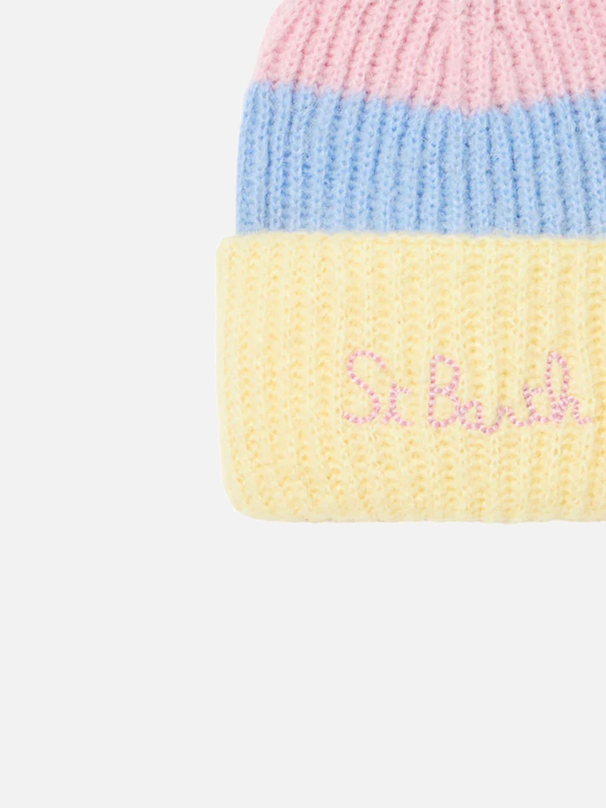 mc2-saint-barth-berretto-bambina-in-maglia-garzata-pastello-mod-weng020 image 3