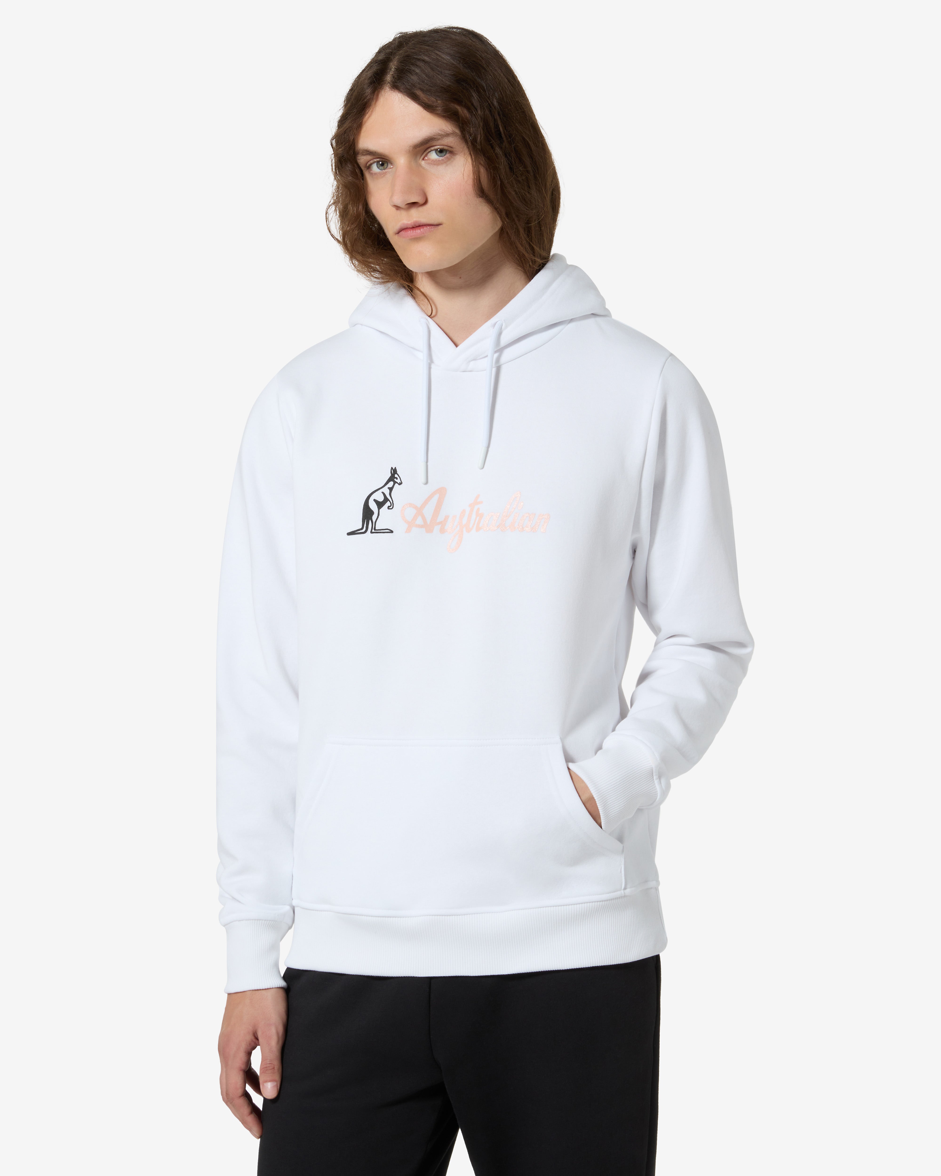 australian-pinkangoo-felpa-con-cappuccio-bianco image 1