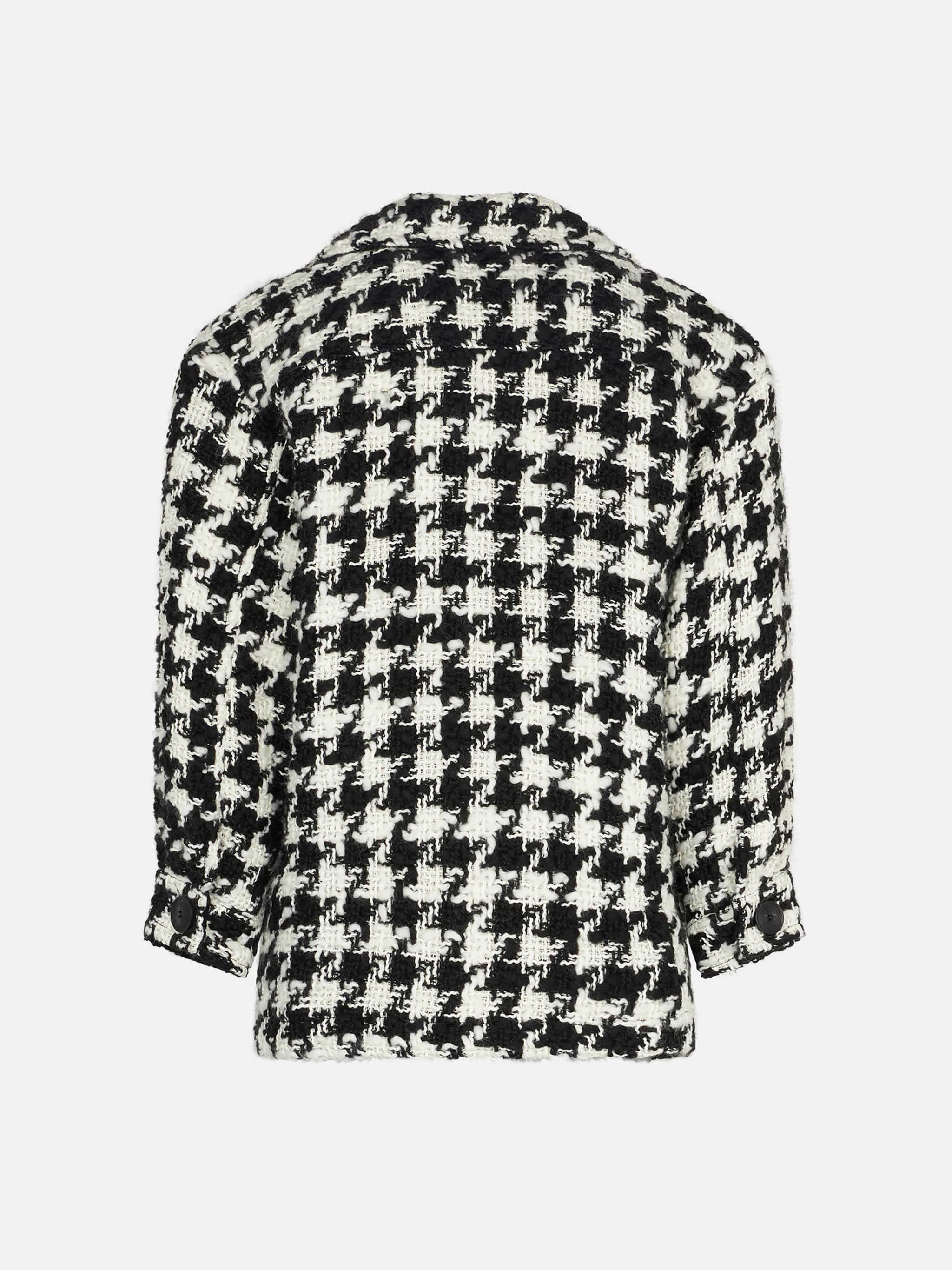 mc2-saint-barth-giacca-overshirt-bambina-pied-de-poule-bianco-nero image 2
