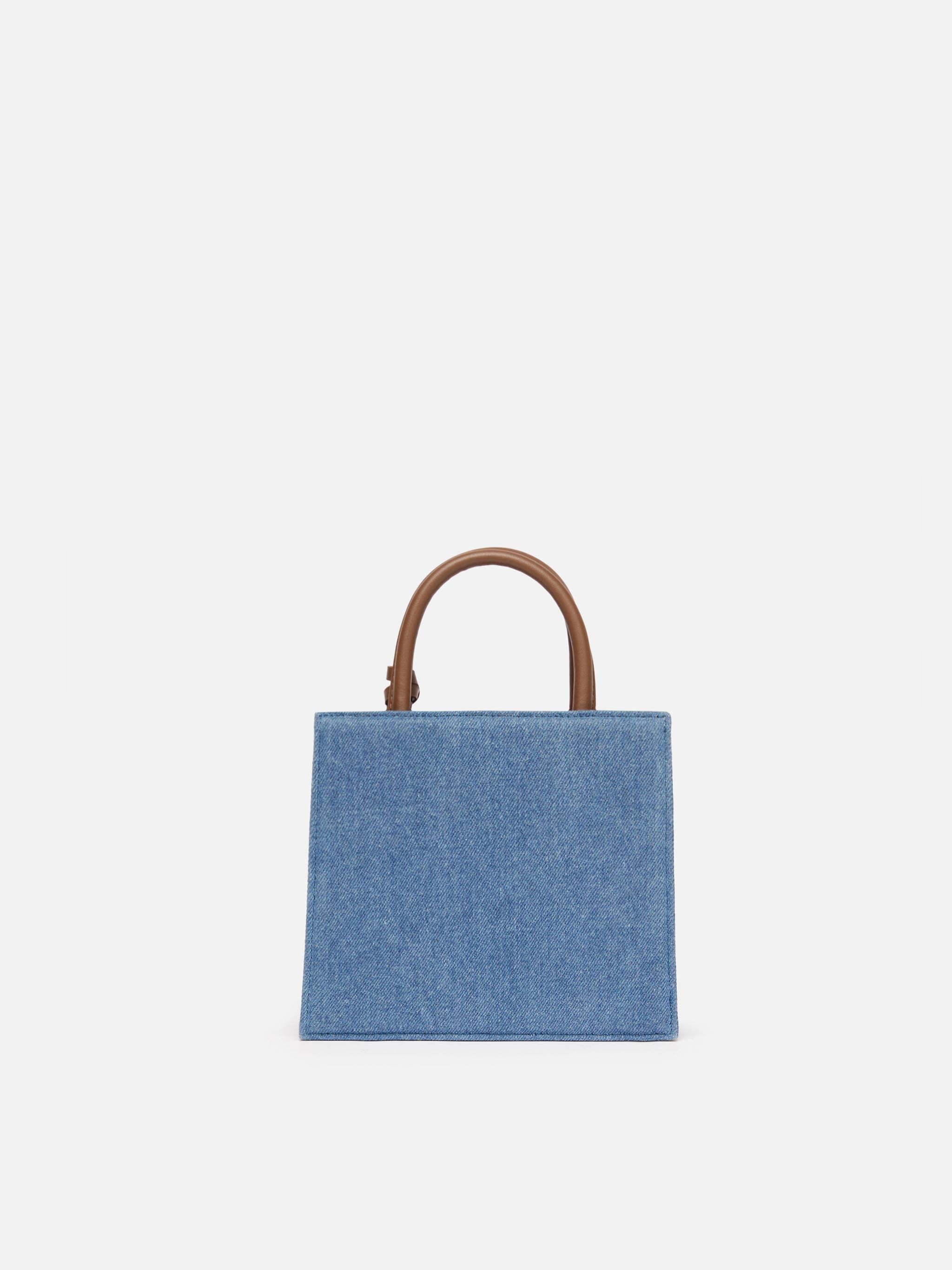 mc2-saint-barth-borsa-shop-mini-strutturata-denim-pelle-blu-marrone image 4