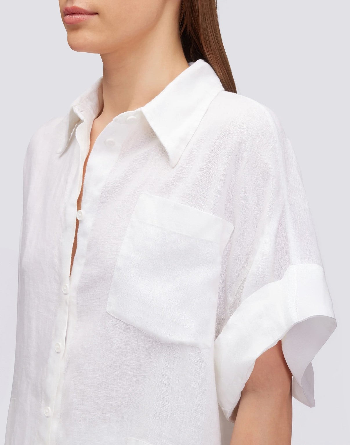 sundek-camicia-donna-in-lino-tinto-capo-con-tasca-2 image 3