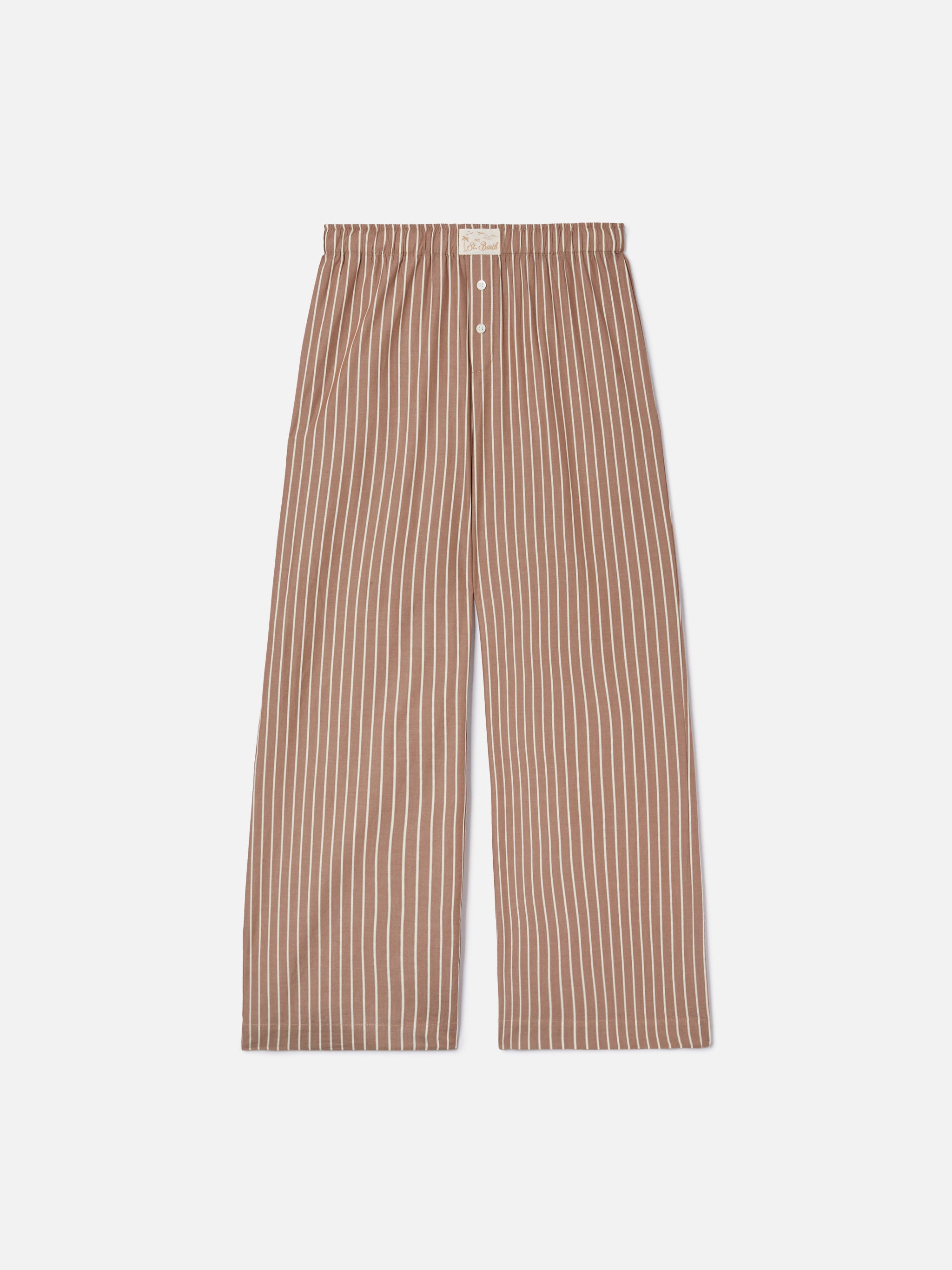 mc2-saint-barth-pantaloni-doha-popeline-a-righe-beige-donna image 5