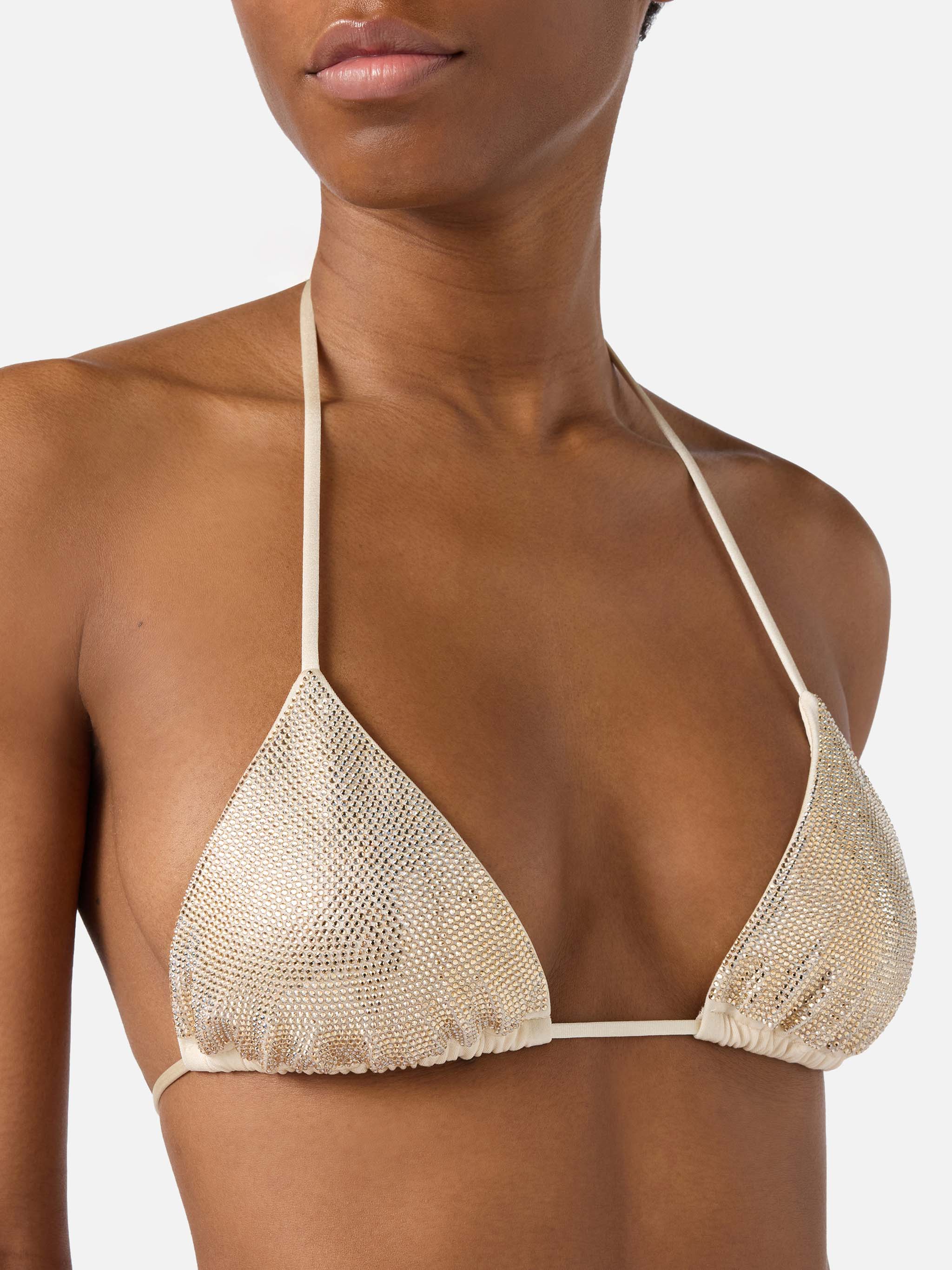 mc2-saint-barth-maleah-bikini-triangolo-donna-oro-glossy-con-strass-brasiliana image 4