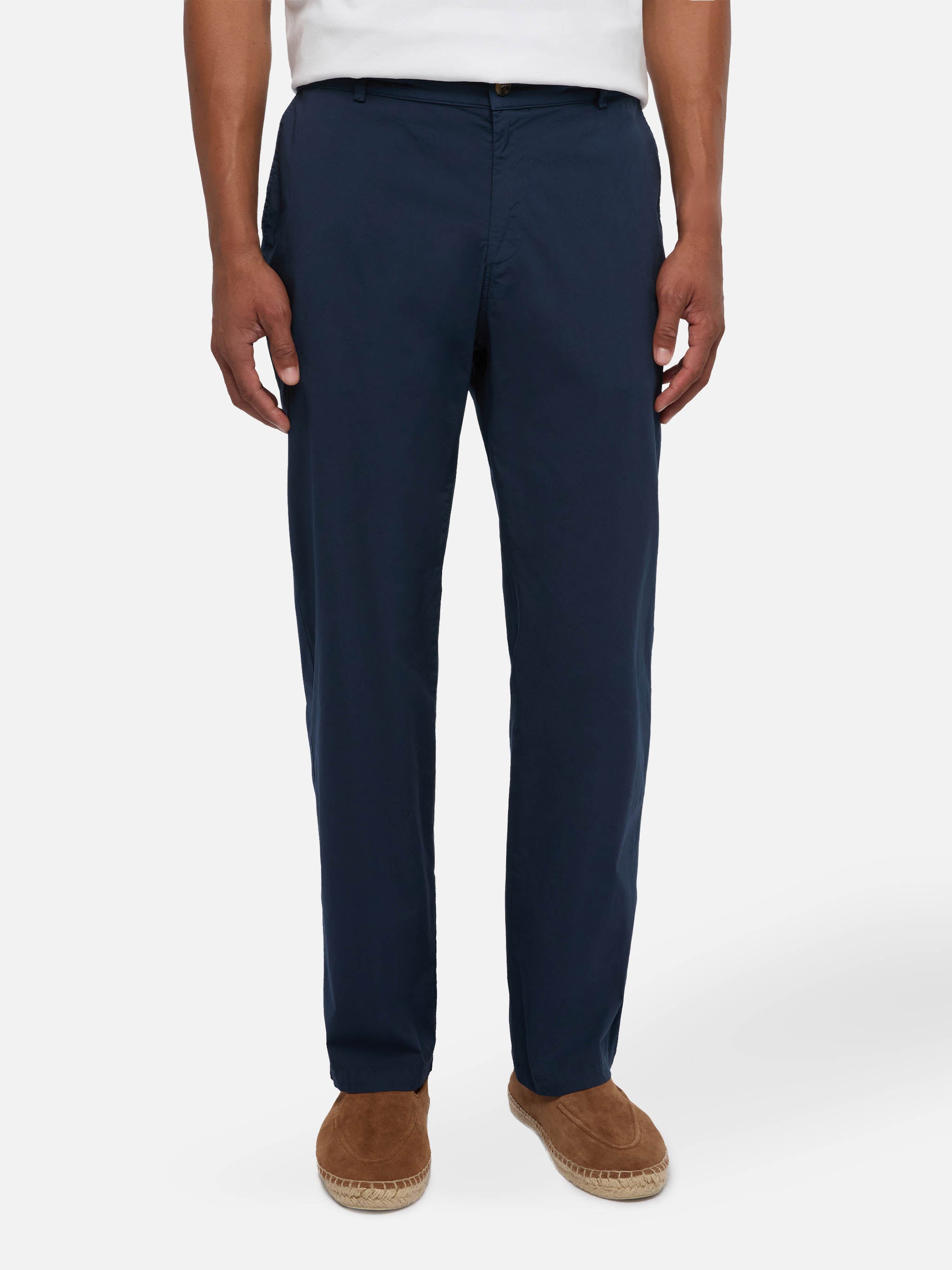 pantaloni-calais-mc2-saint-barth-in-lino-blu-marino-con-coulisse-e-vestibilit-ri image 1