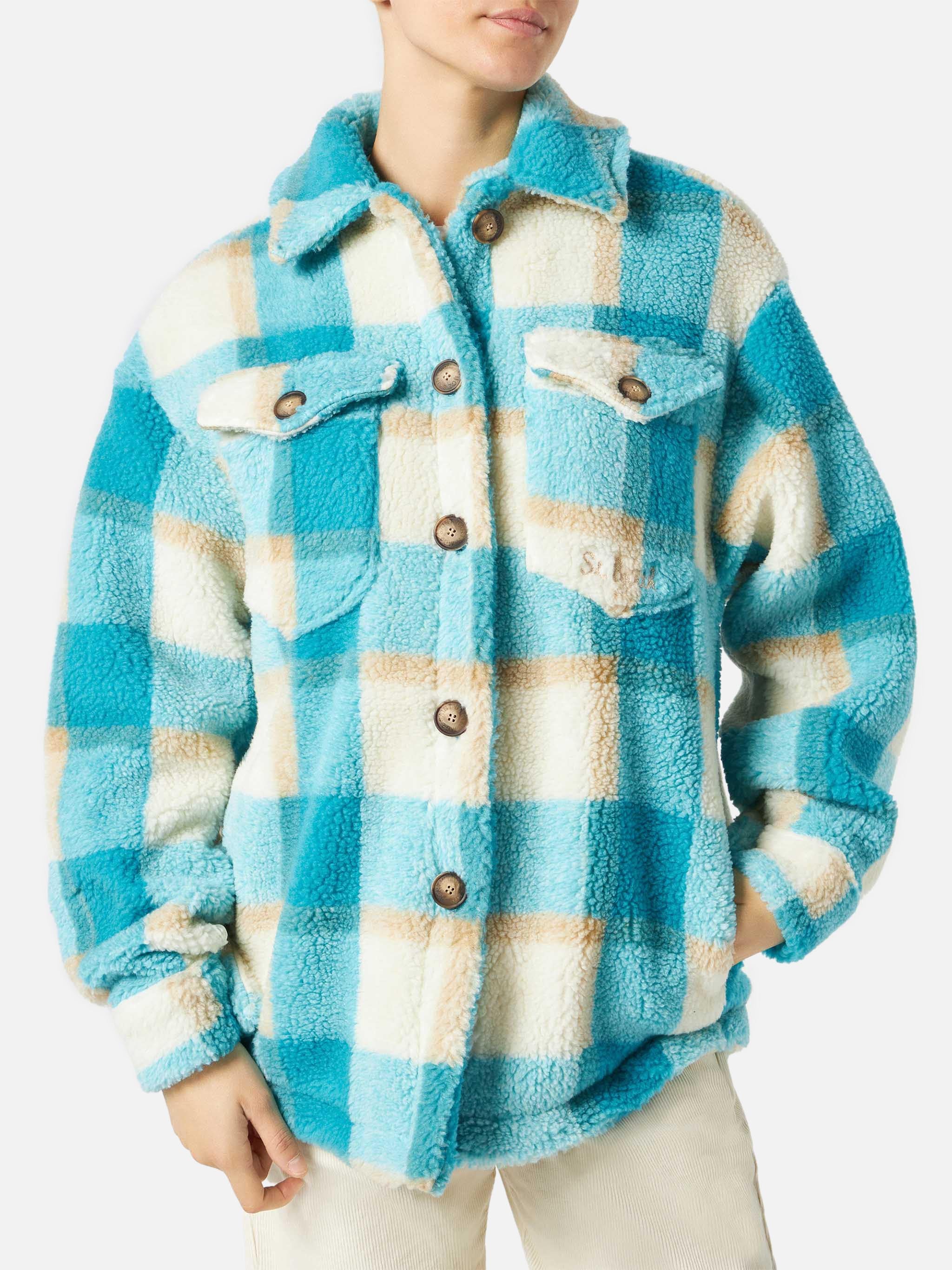 mc2-saint-barth-elys-overshirt-donna-in-sherpa-fantasia-tartan image 1