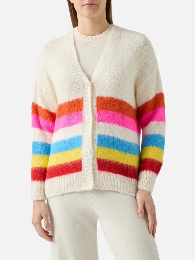 mc2-saint-barth-chloe-cardigan-donna-garzato-a-righe-multicolor image 1