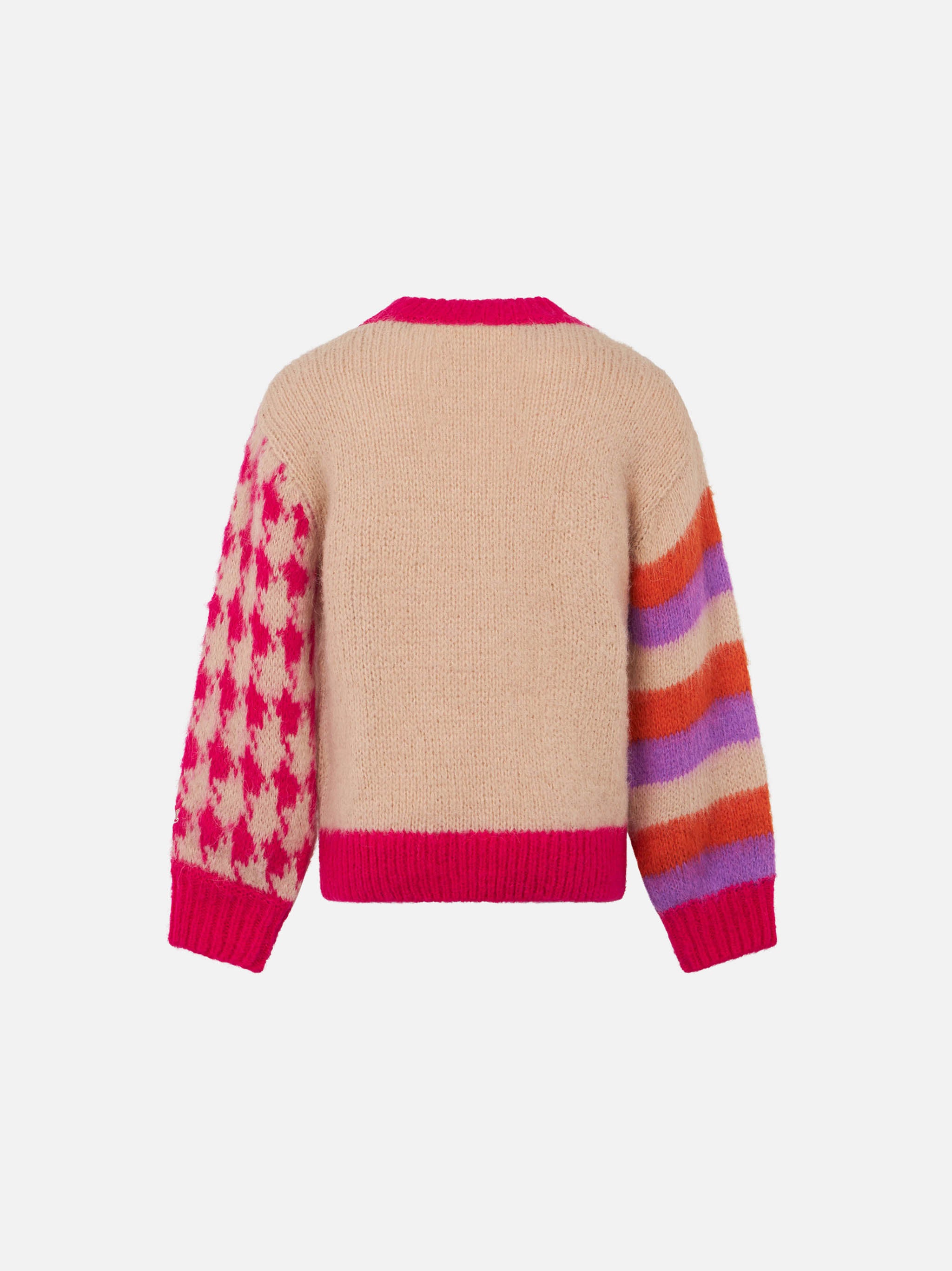 mc2-saint-barth-danya-maglione-bambina-oversize-marrone-con-ricamo image 3