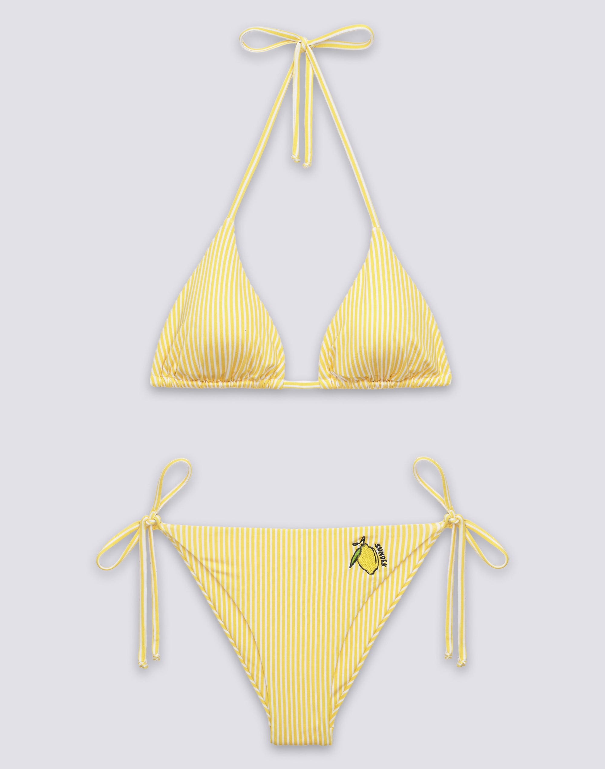 sundek-jennifer-bikini-donna-triangolo-e-slip-laccetti-stampa-juicy-stripes-frut image 1