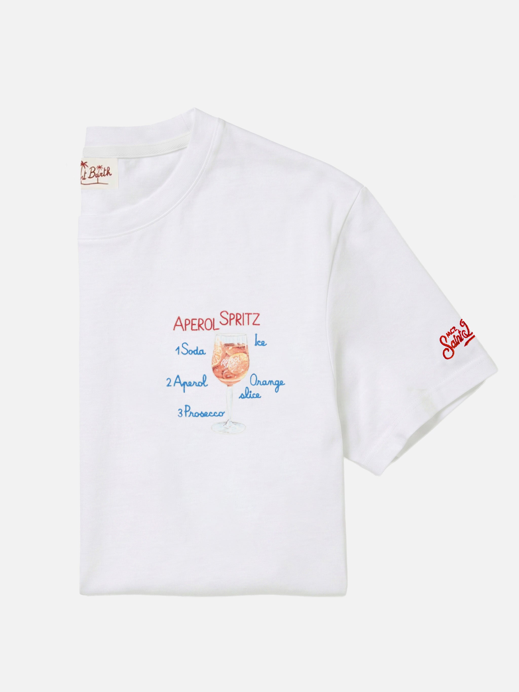 mc2-saint-barth-t-shirt-uomo-cotone-bianca-special-edition-aperol-spritz image 1