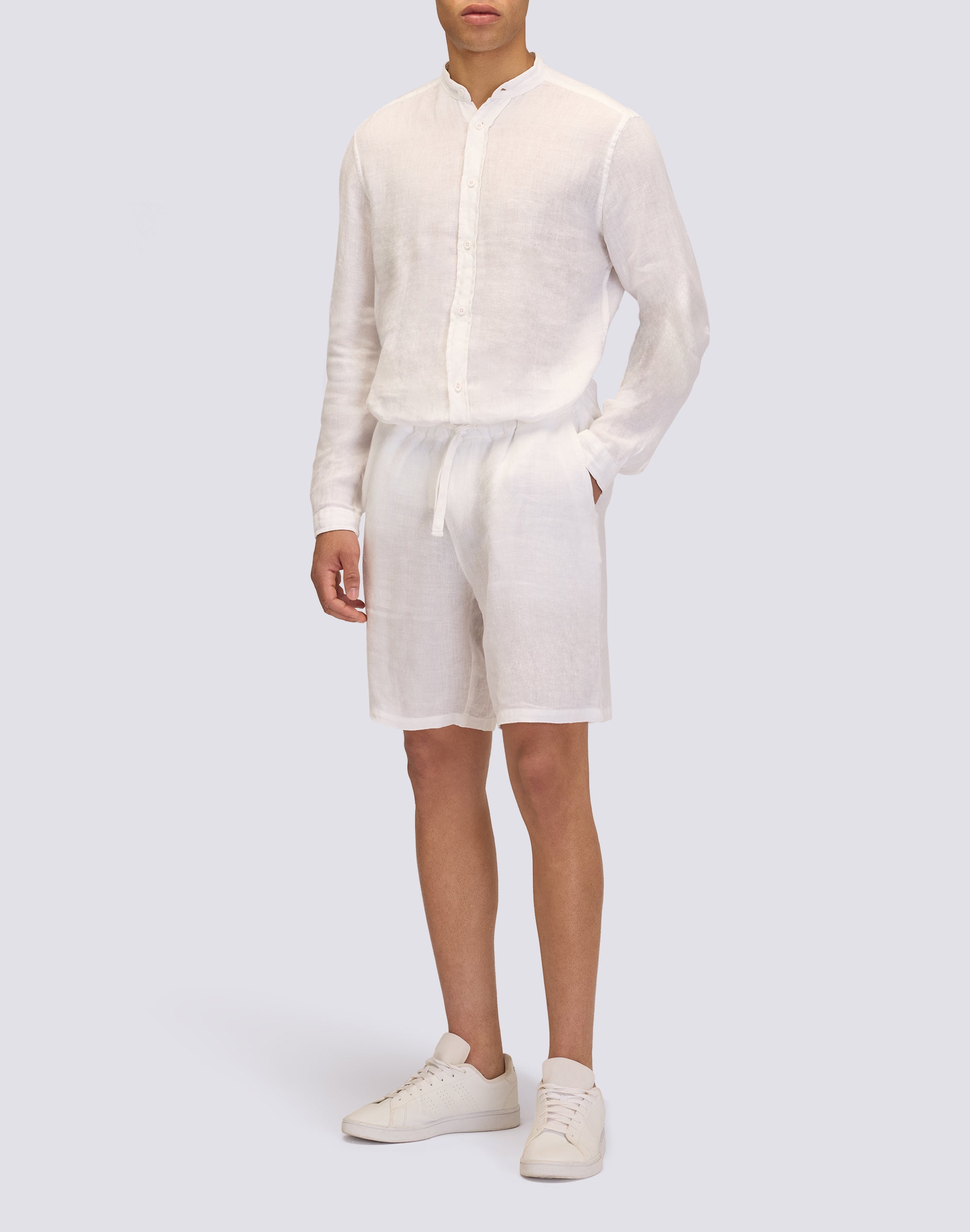 sundek-goldenwave-camicia-uomo-in-lino-tinto-capo-con-collo-alla-coreana-2 image 4