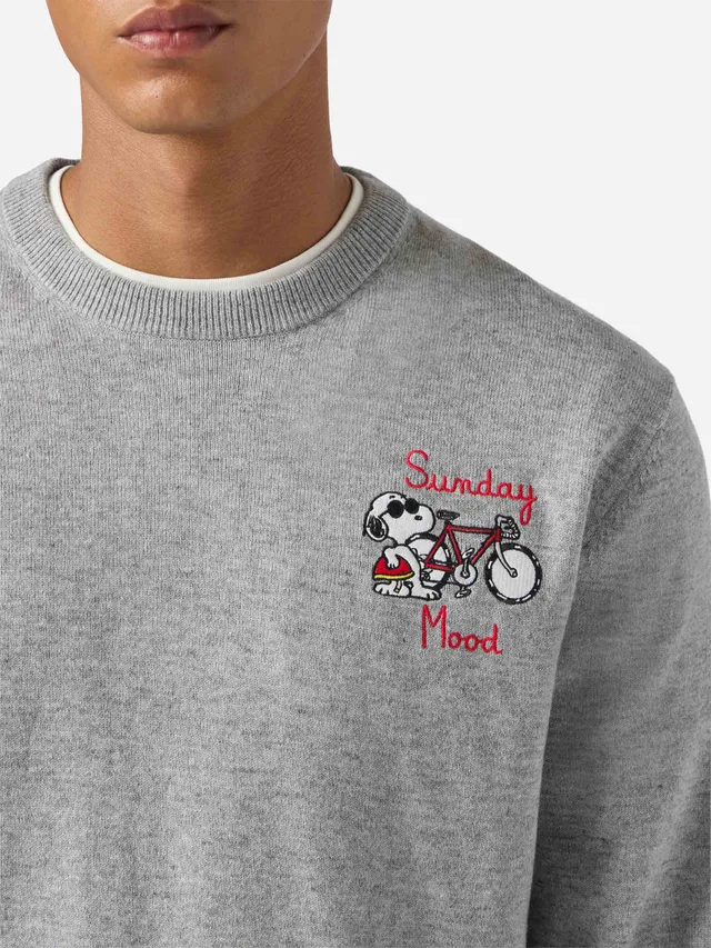 mc2-saint-barth-heron-light-maglione-uomo-snoopy-sunday-mood-peanuts-grigio image 1