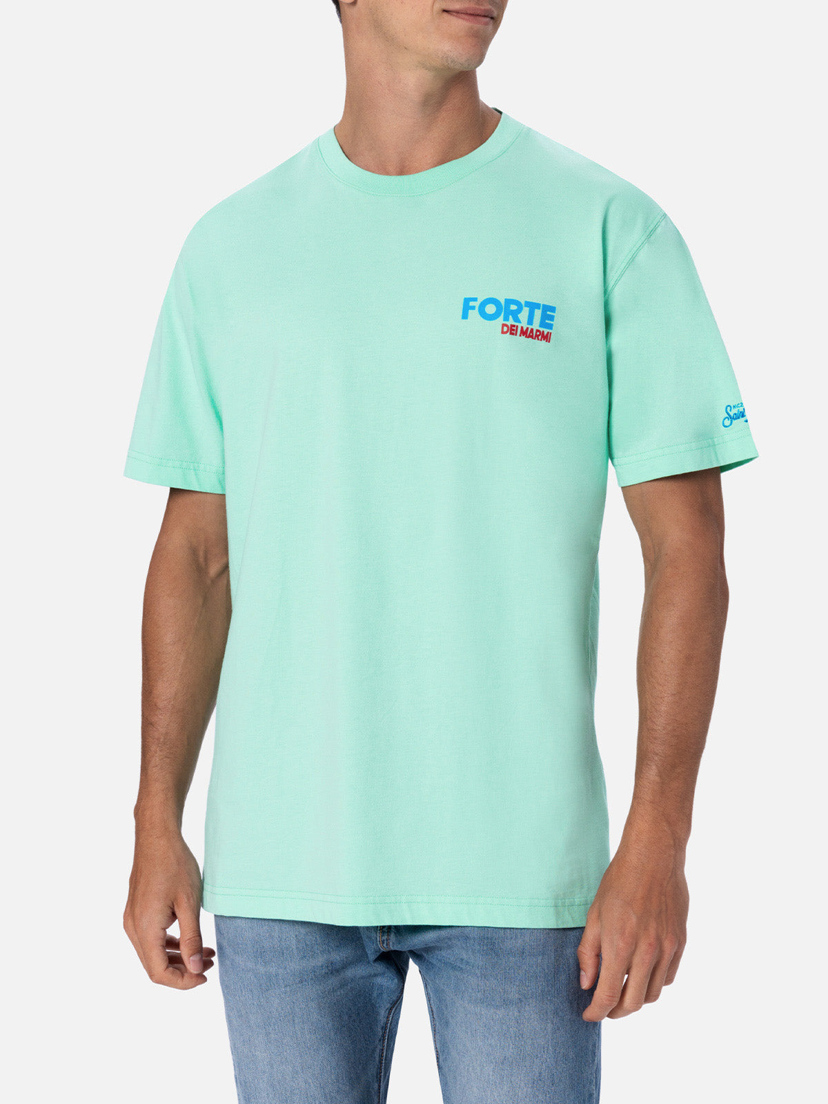 mc2-saint-barth-t-shirt-uomo-stampa-cartolina-forte-dei-marmi-verde-menta-in-pur image 4