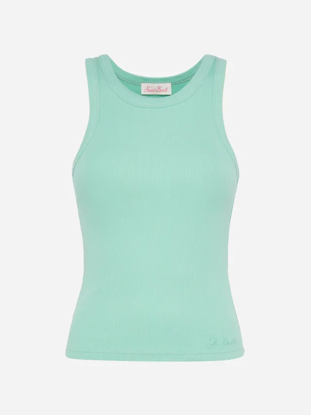 mc2-saint-barth-ada-canotta-cotone-coste-verde-salvia-donna image 1