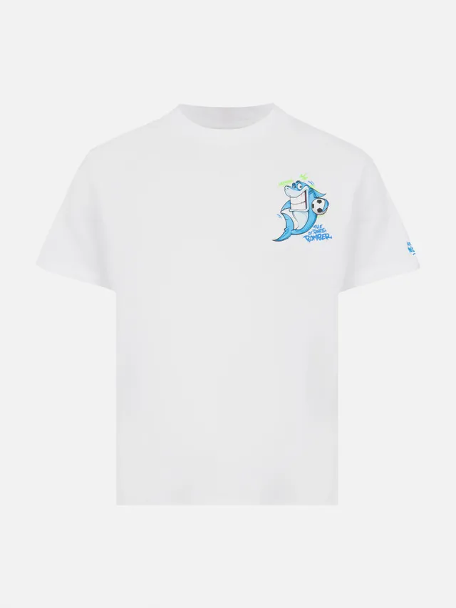 mc2-saint-barth-t-shirt-boy-cryptopuppets-special-edition-squalo-in-cotone-blu-n image 1