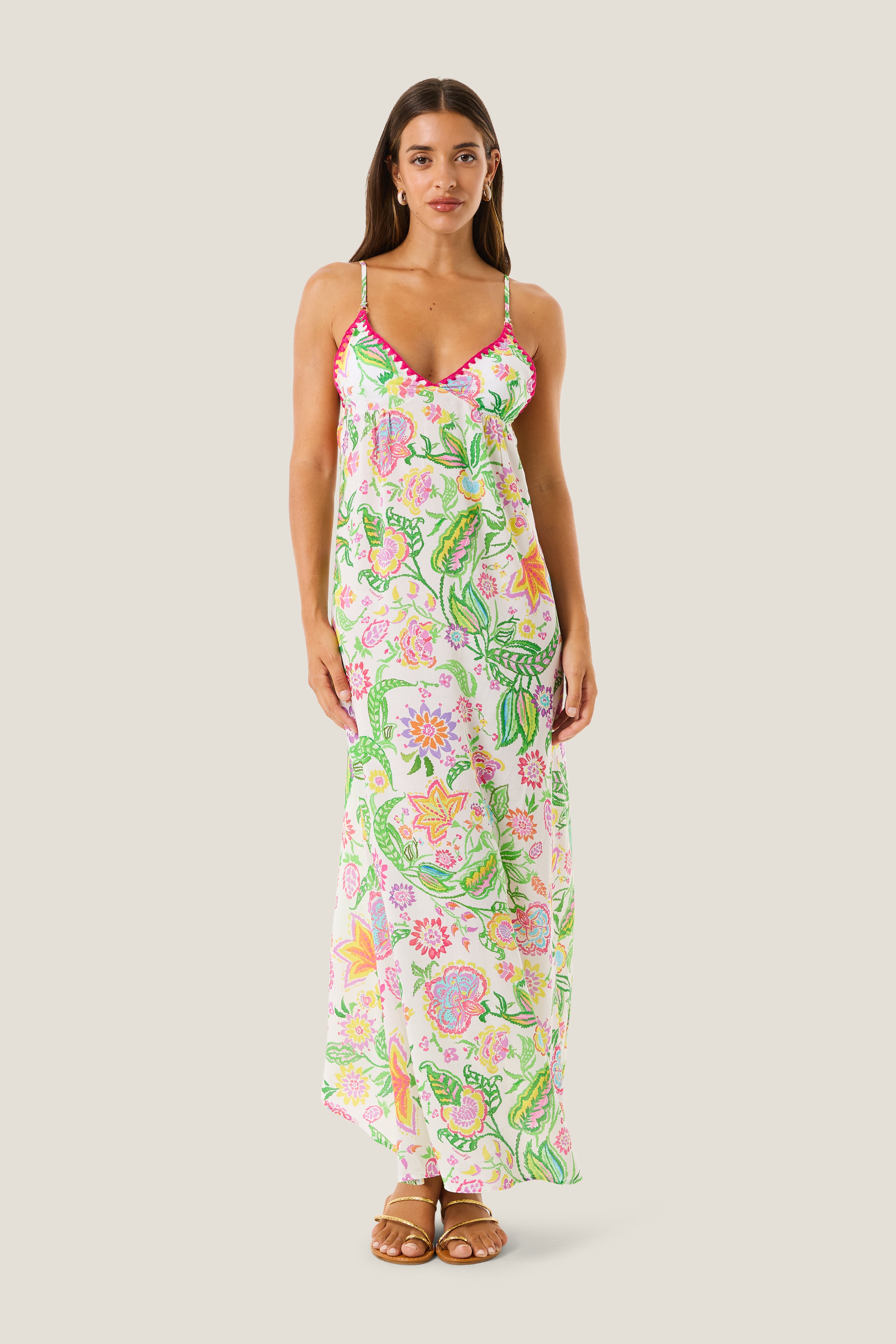 4giveness-vestito-lungo-morbido-flowers-colors-abito-lungo-donna-floreale image 1