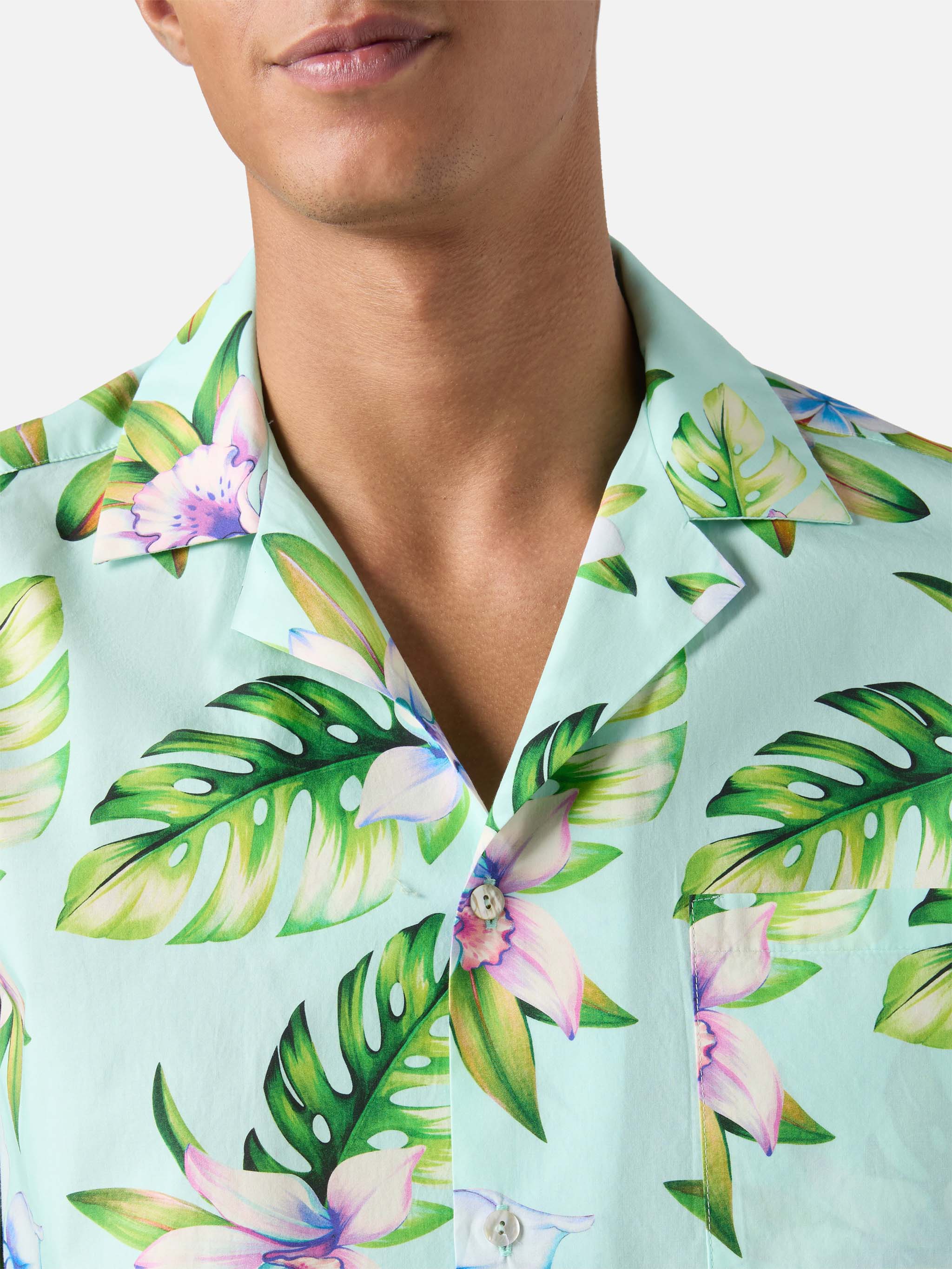 mc2-saint-barth-camicia-a-maniche-corte-kalea-in-cotone-con-stampa-floreale image 2