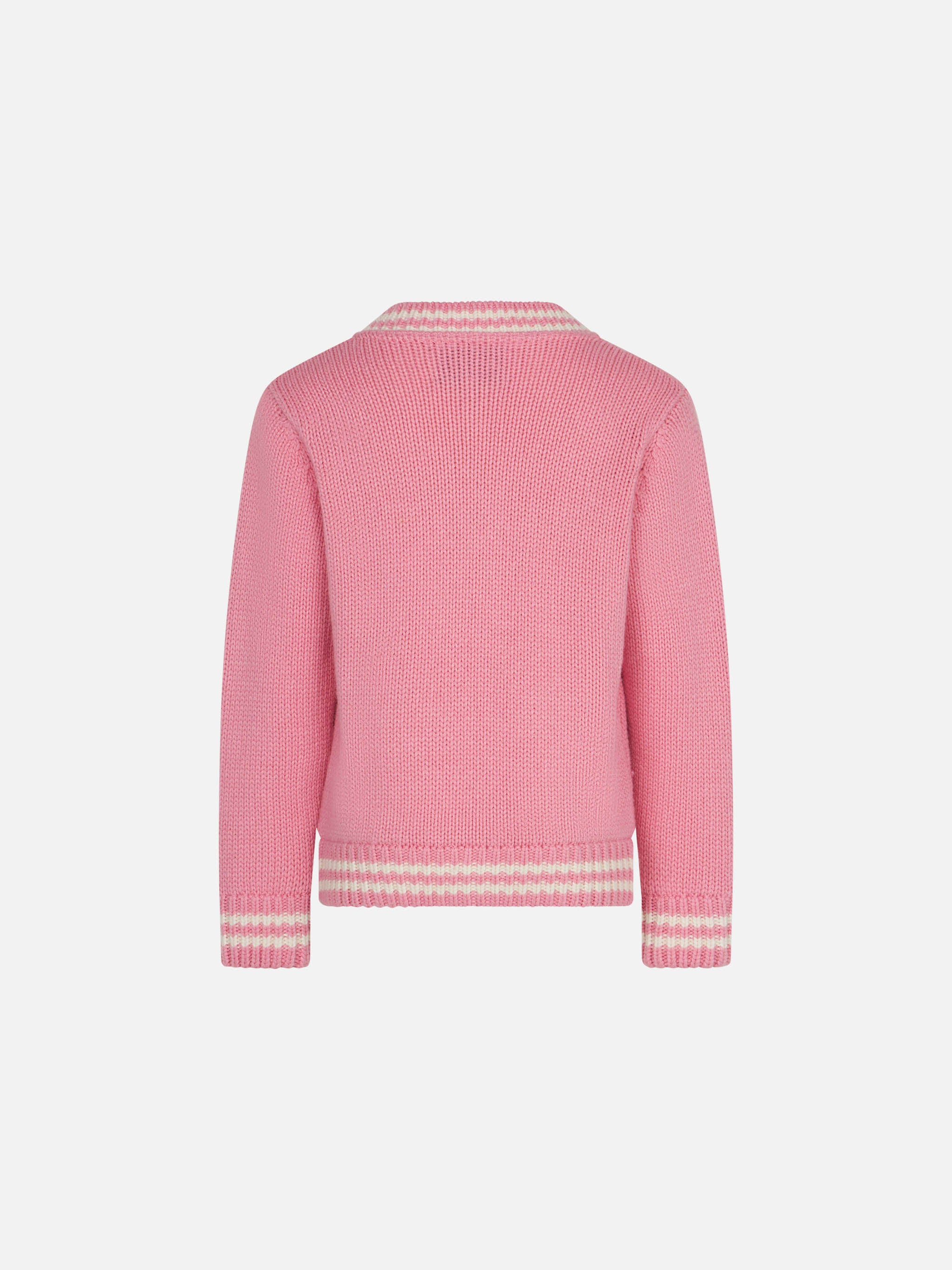 mc2-saint-barth-cardigan-college-bambina-rosa-con-ricamo image 2