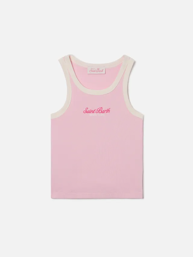 mc2-saint-barth-blue-jr-top-bambina-rosa-logo-ricamato-costina image 1