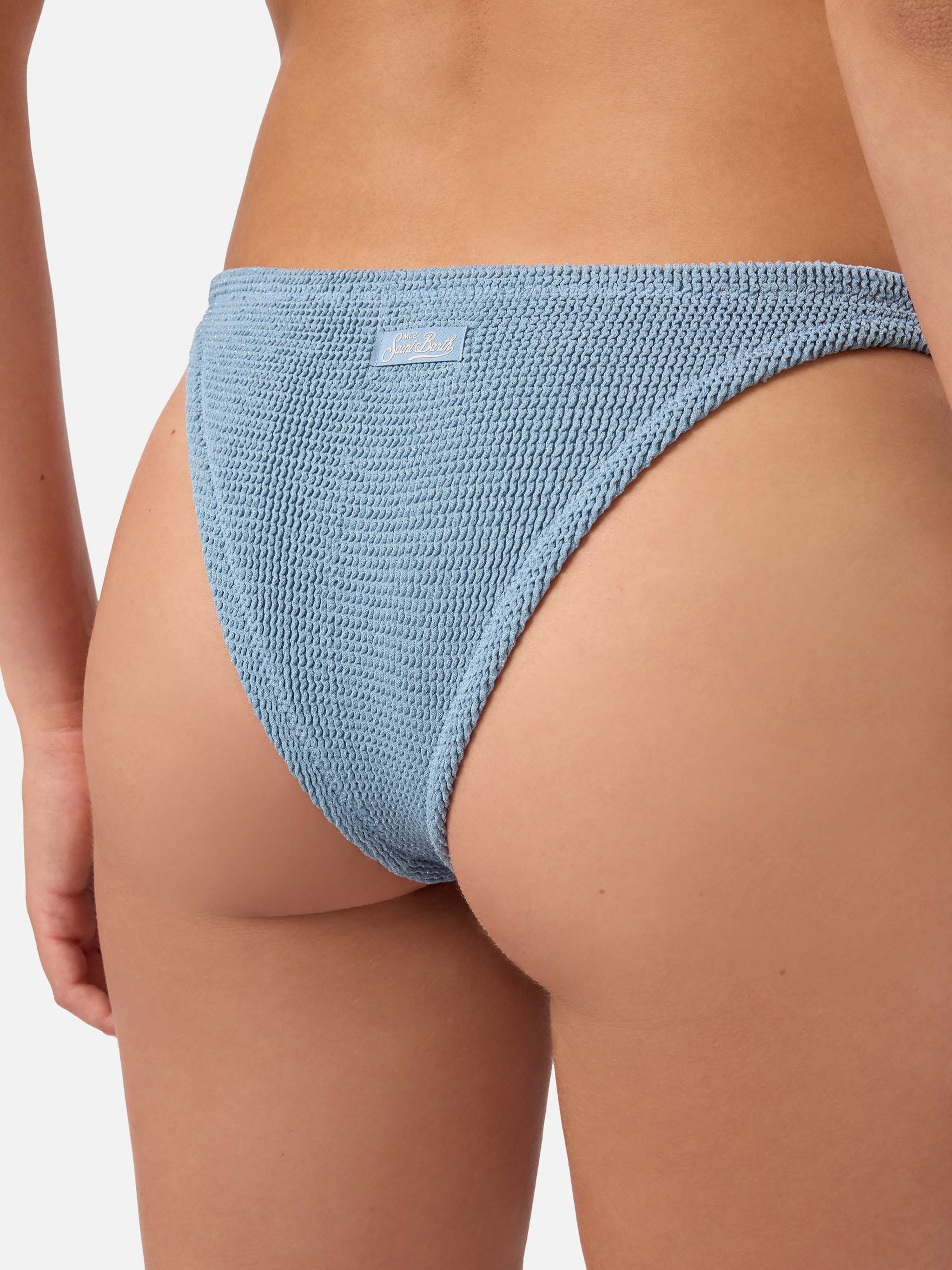 mc2-saint-barth-slip-mare-naomi-modello-brasiliana-in-tessuto-crinkle-lurex-blu- image 2