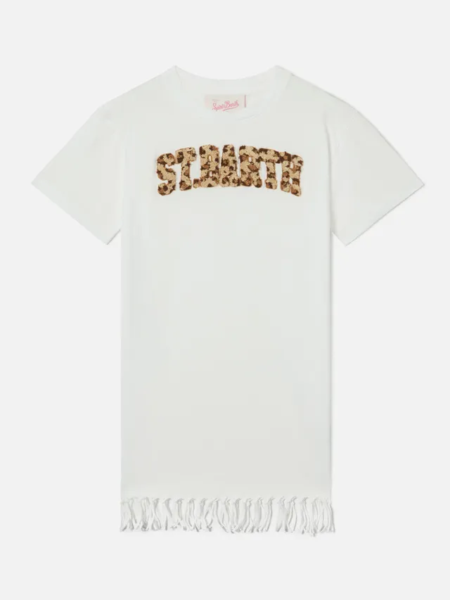 mc2-saint-barth-abbey-abito-bambina-cotone-organico-bianco-logo-leopardato image 1