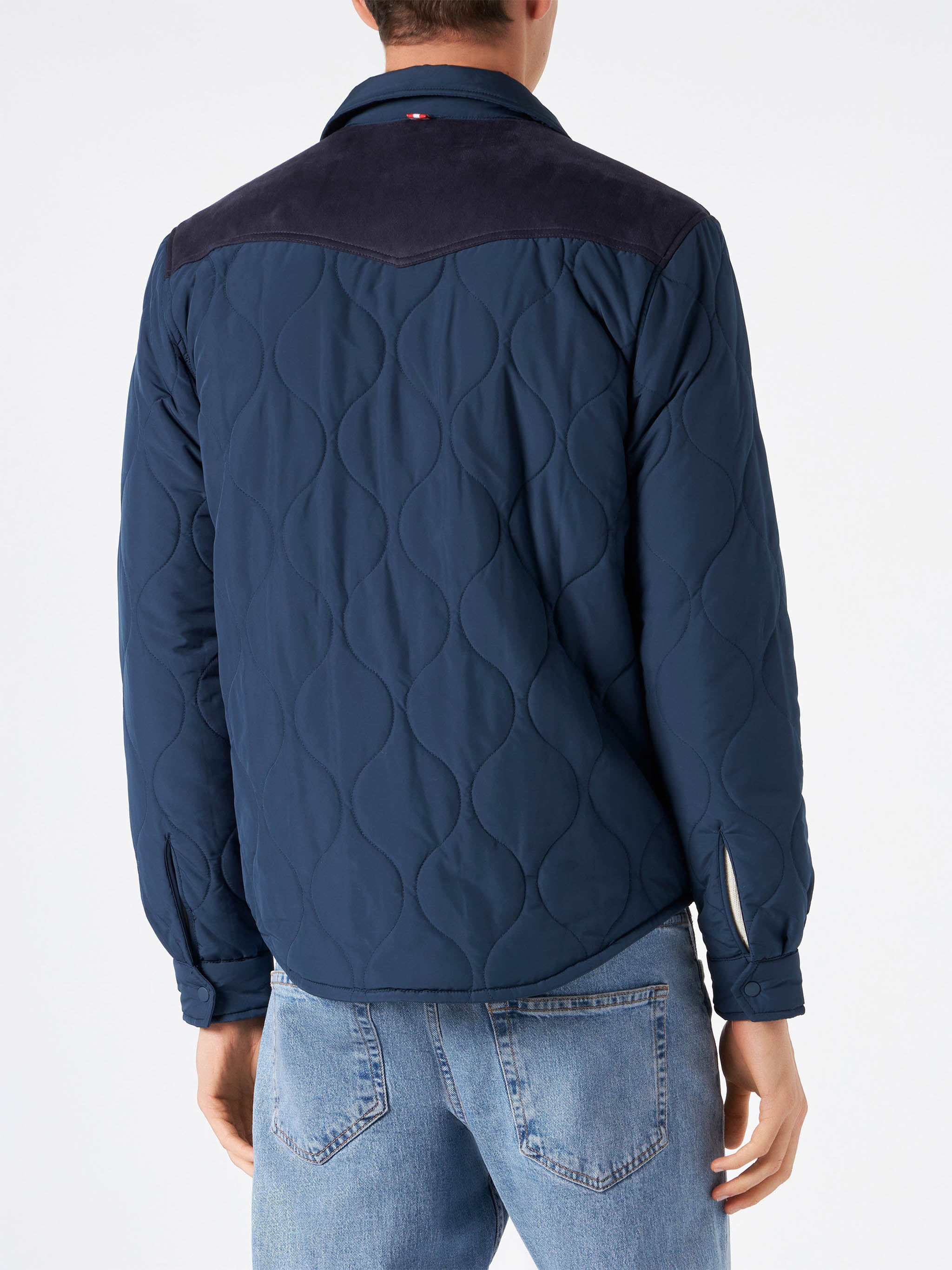 mc2-saint-barth-giacca-chalet-tex-uomo-blu-navy-effetto-suede-imbottita image 3