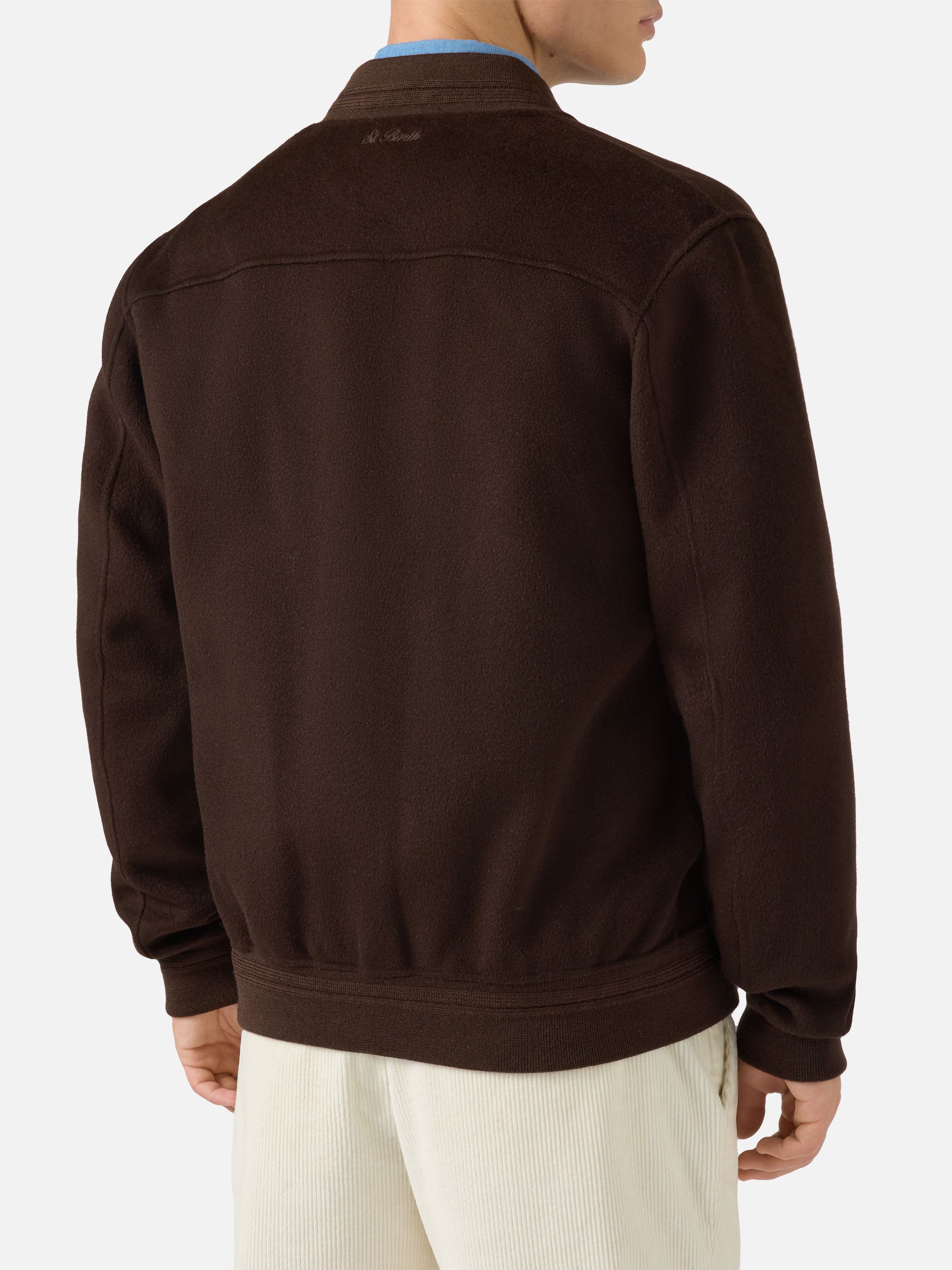 mc2-saint-barth-bomber-camden-uomo-marrone-in-lana-sfoderato-con-zip image 4