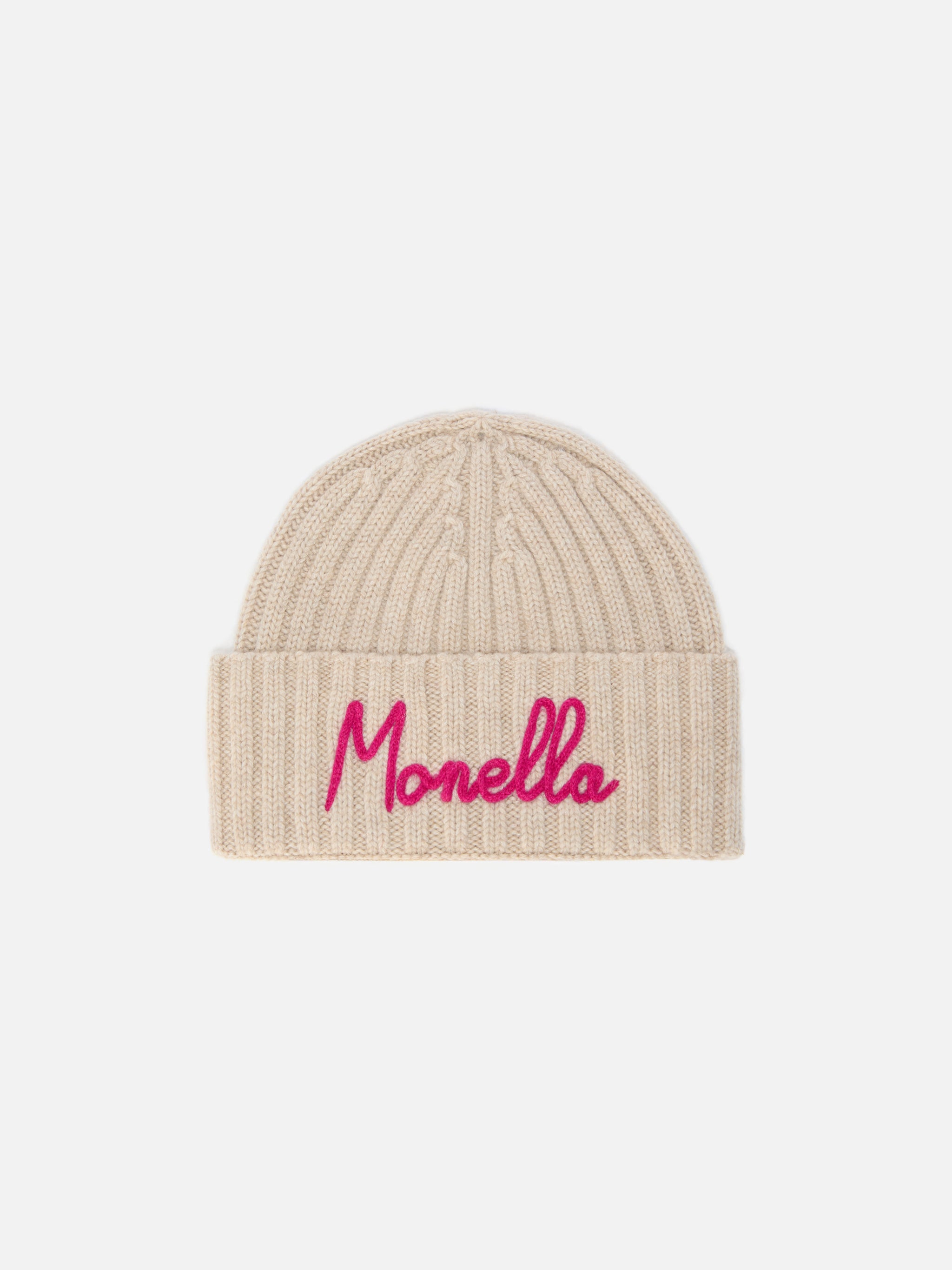 mc2-saint-barth-wengen-berretto-a-coste-beige-con-ricamo-monella image 1