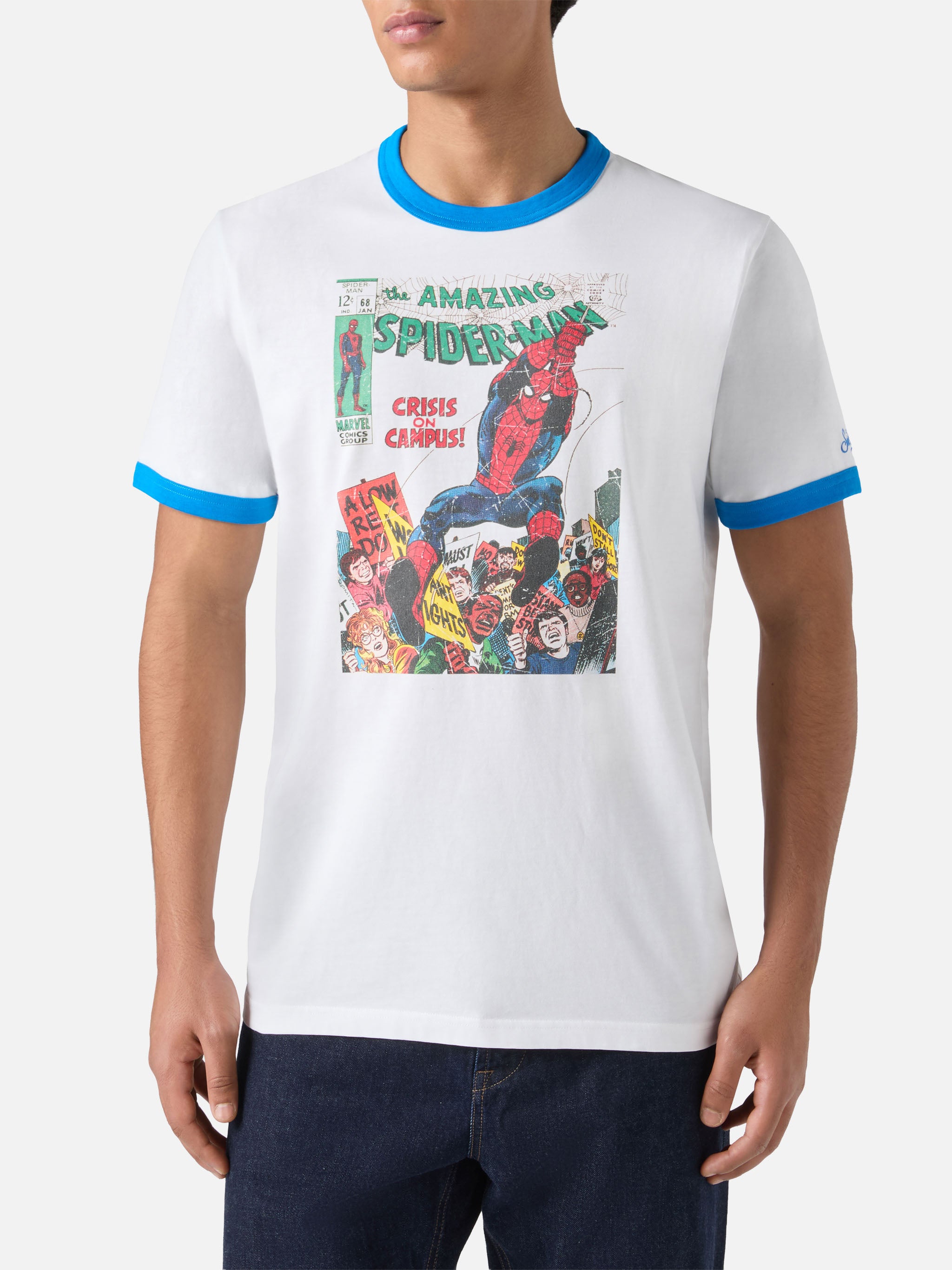 t-shirt-mc2-saint-barth-dean-stampa-spiderman-special-edition-marvel-cotone-bian image 2