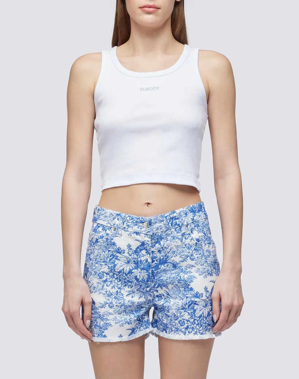 sundek-canotta-crop-donna-con-logo-ricamato image 1