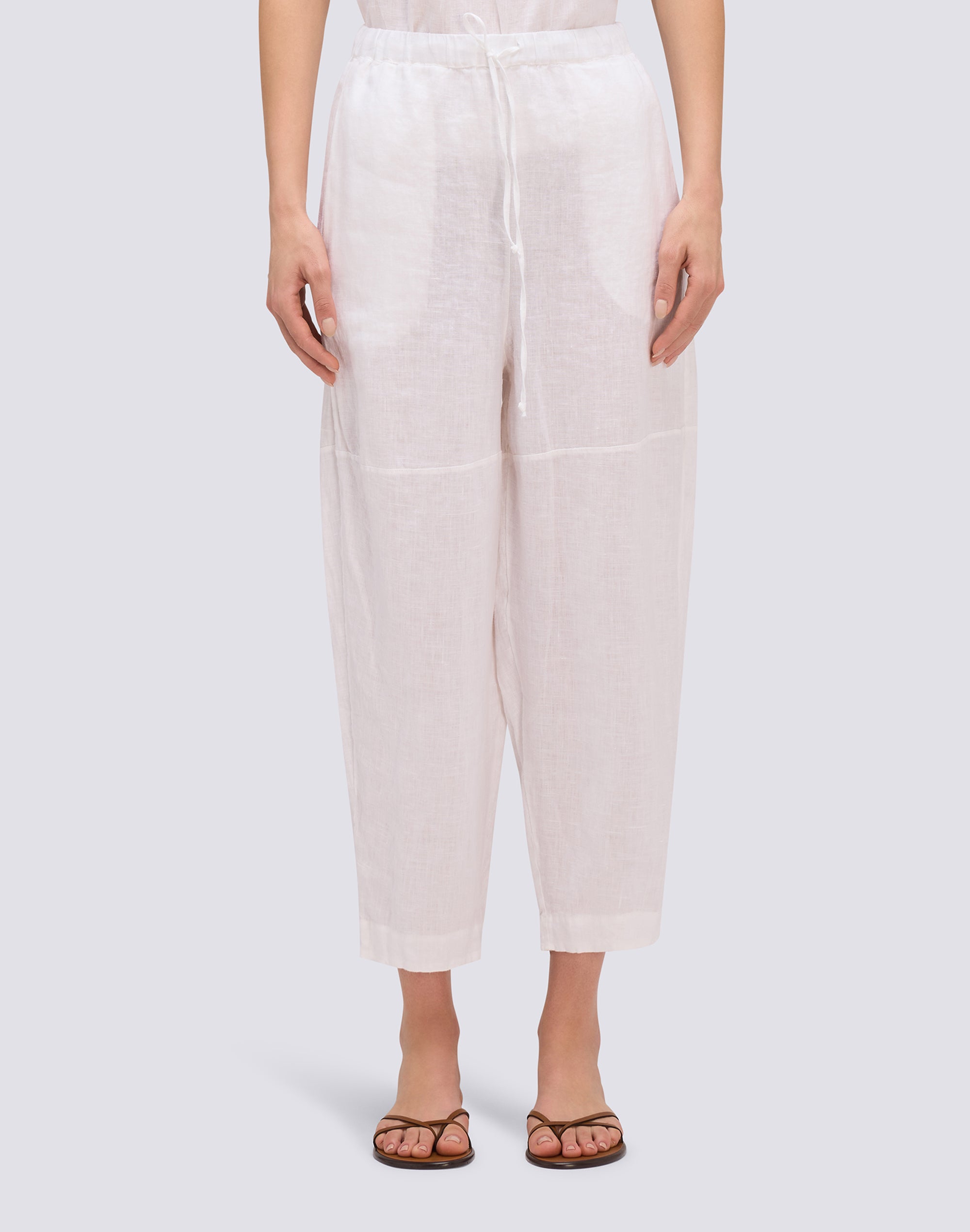 sundek-pantaloni-lunghi-donna-in-lino-tinto-capo-vita-elasticizzata image 1