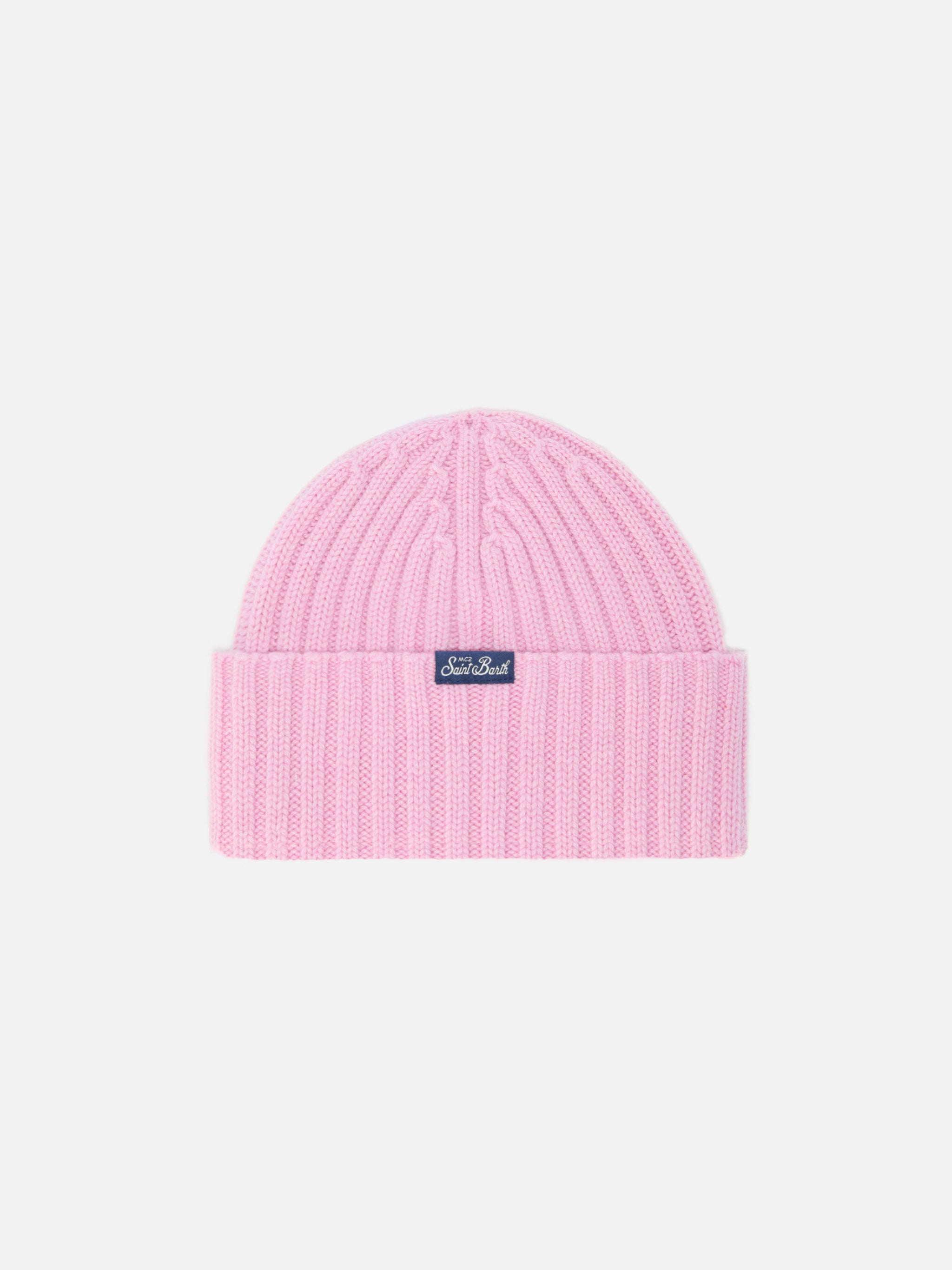 berretto-wengen-mc2-saint-barth-in-misto-cashmere-rosa-con-ricamo-viziata image 3
