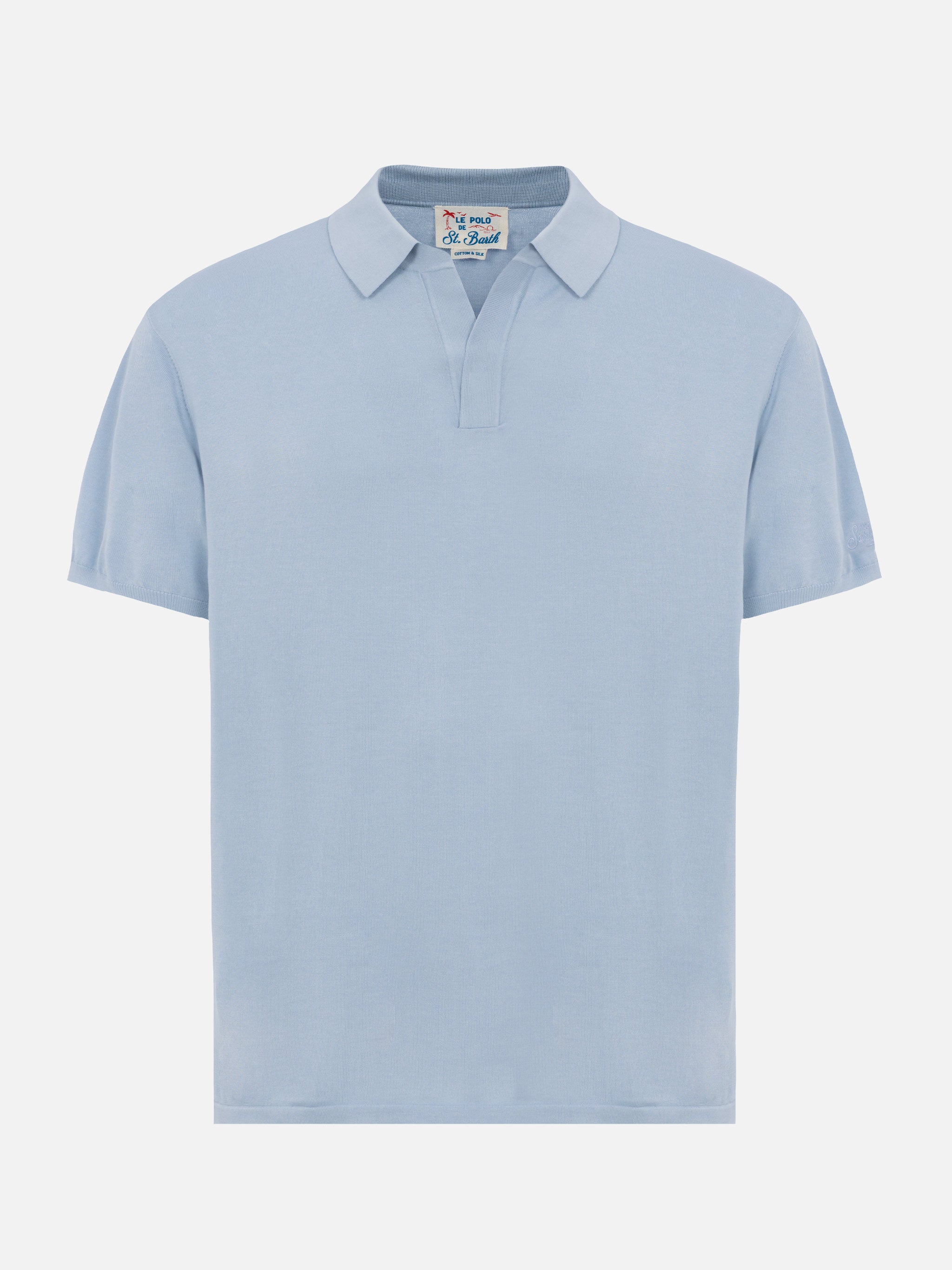 mc2-saint-barth-polo-sloan-in-maglia-di-seta-e-cotone-azzurro-da-uomo image 6