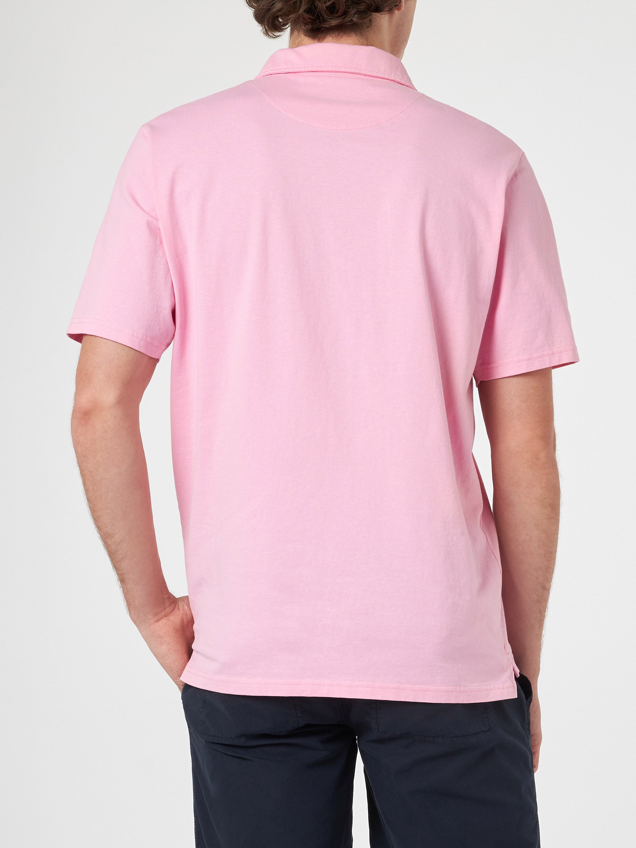 mc2-saint-barth-polo-uomo-brighton-rosa-in-cotone-jersey-tinta-unita image 3