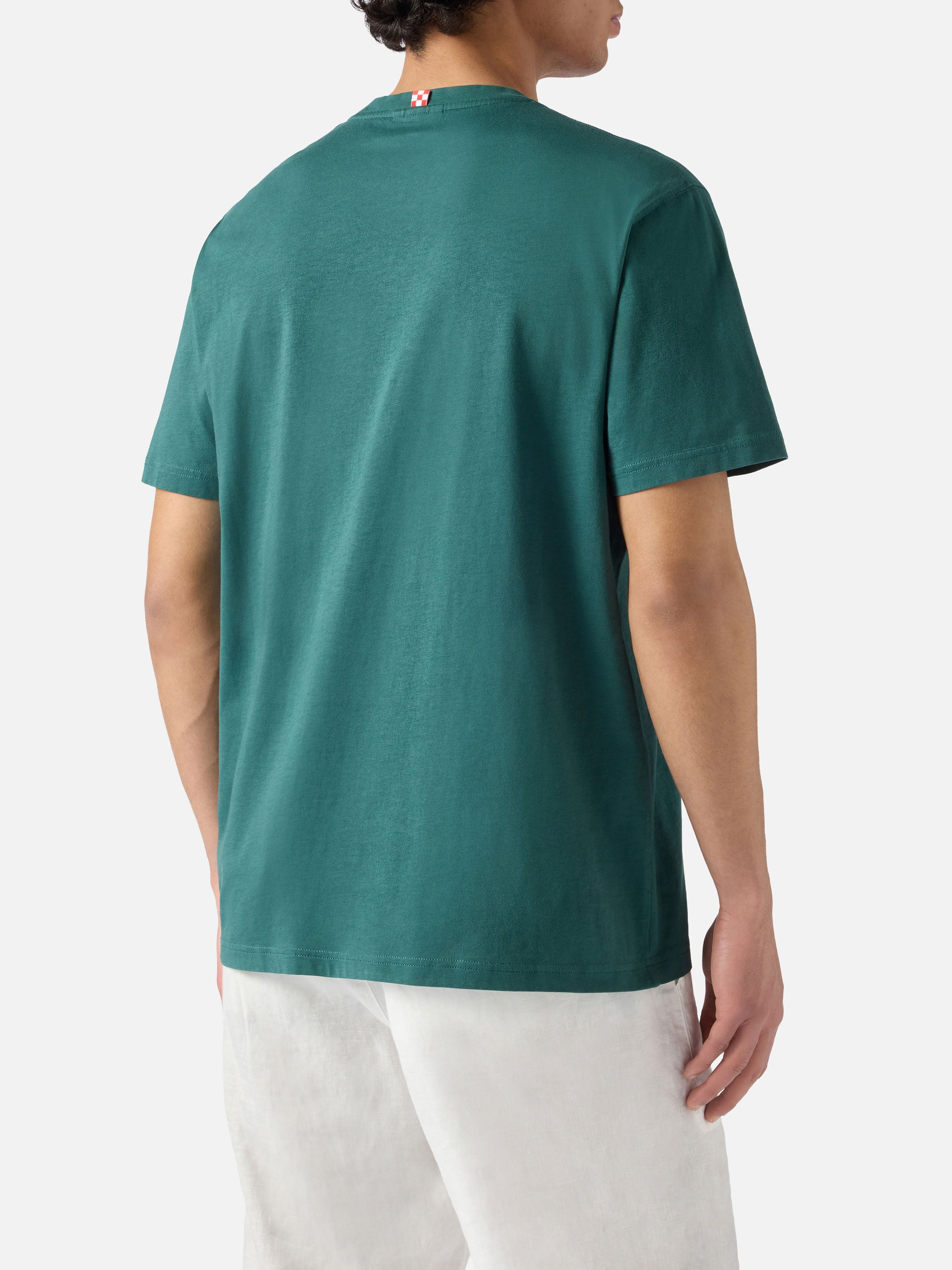 mc2-saint-barth-dover-t-shirt-uomo-verde-in-cotone-con-ricamo-logo image 4