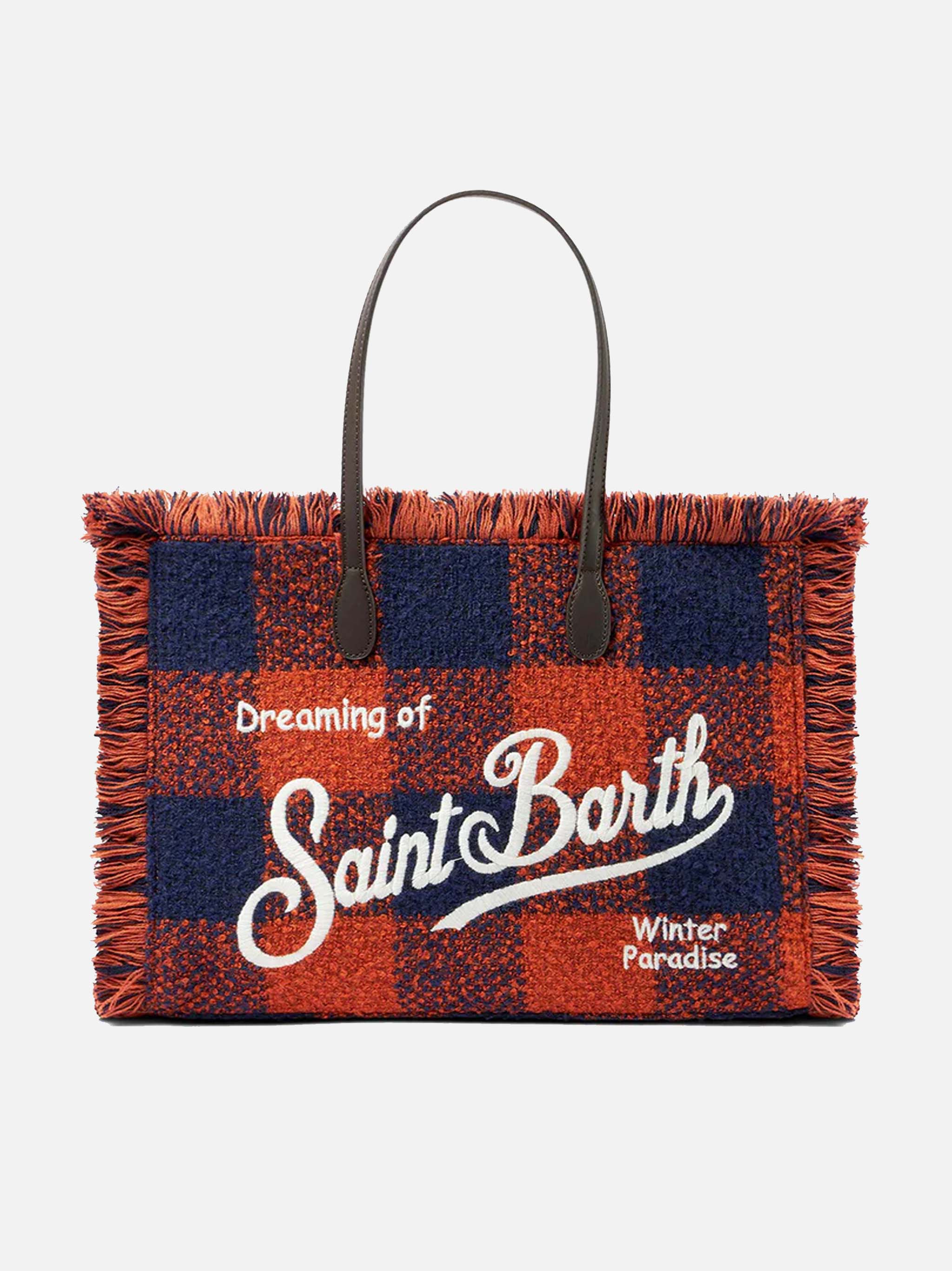 mc2-saint-barth-vanity-borsa-a-spalla-tote-40x32x20-cm-stampa-vichy-arancione-bl image 1
