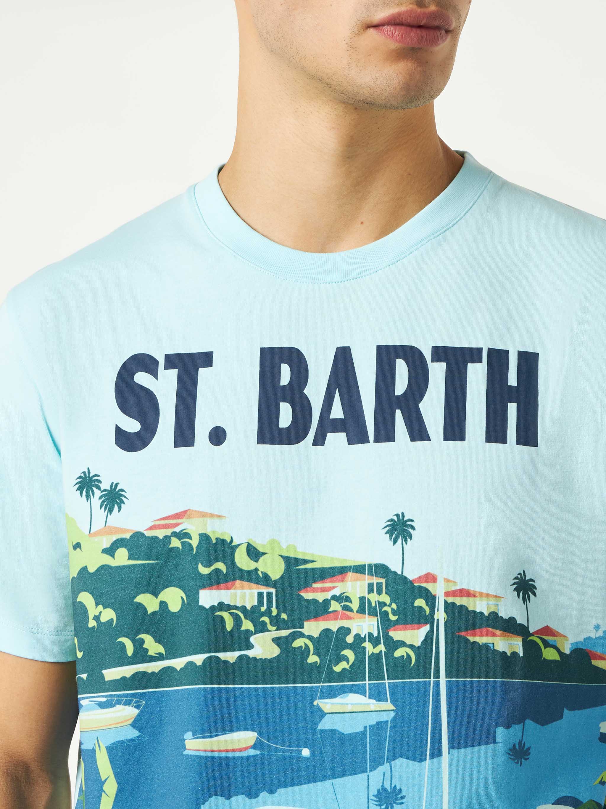 mc2-saint-barth-t-shirt-uomo-con-stampa-saint-barth-postcard-in-cotone-verde-acq image 3