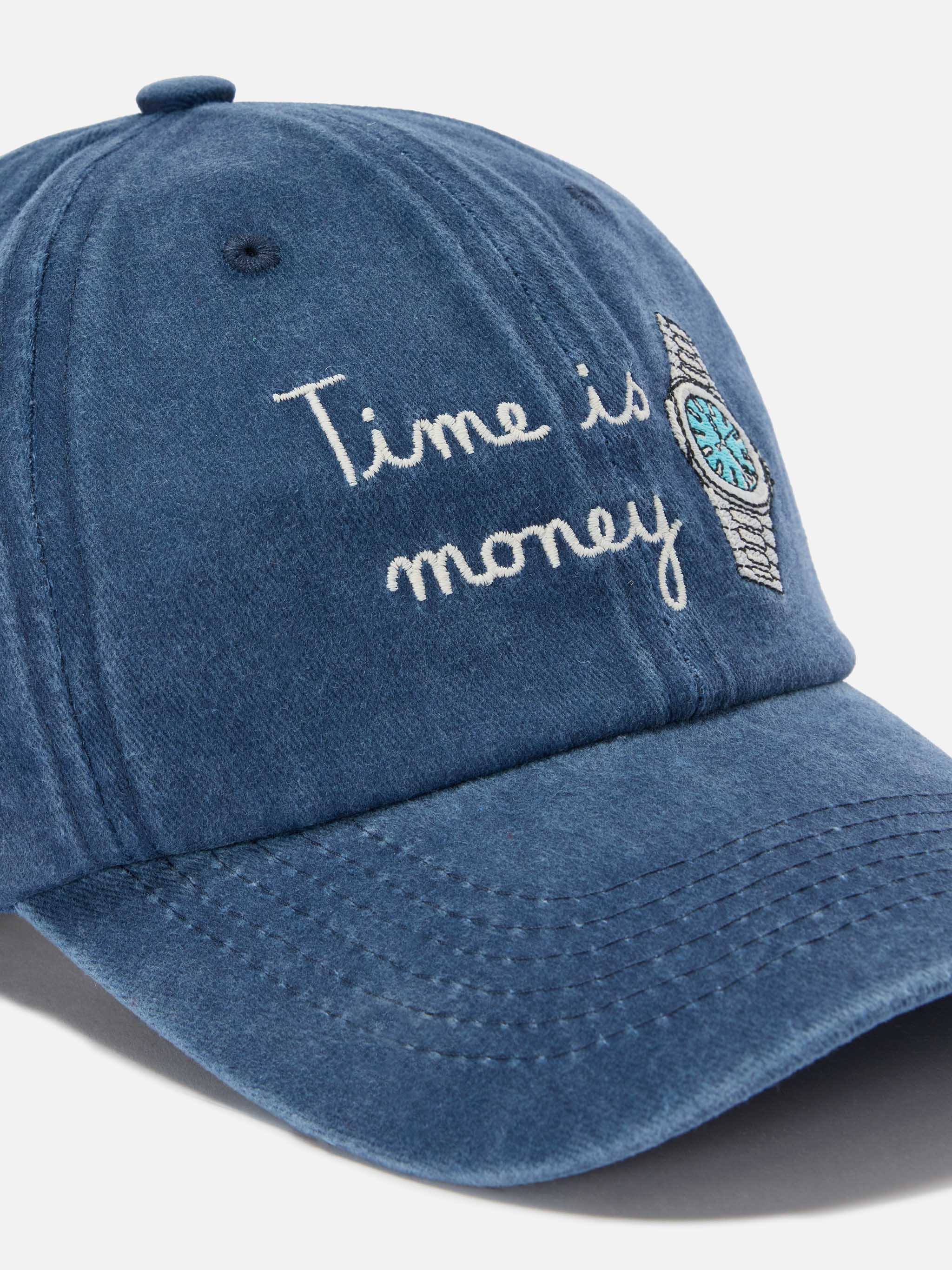 mc2-saint-barth-cappellino-davis-con-visiera-in-cotone-blu-e-ricamo-time-is-mone image 2