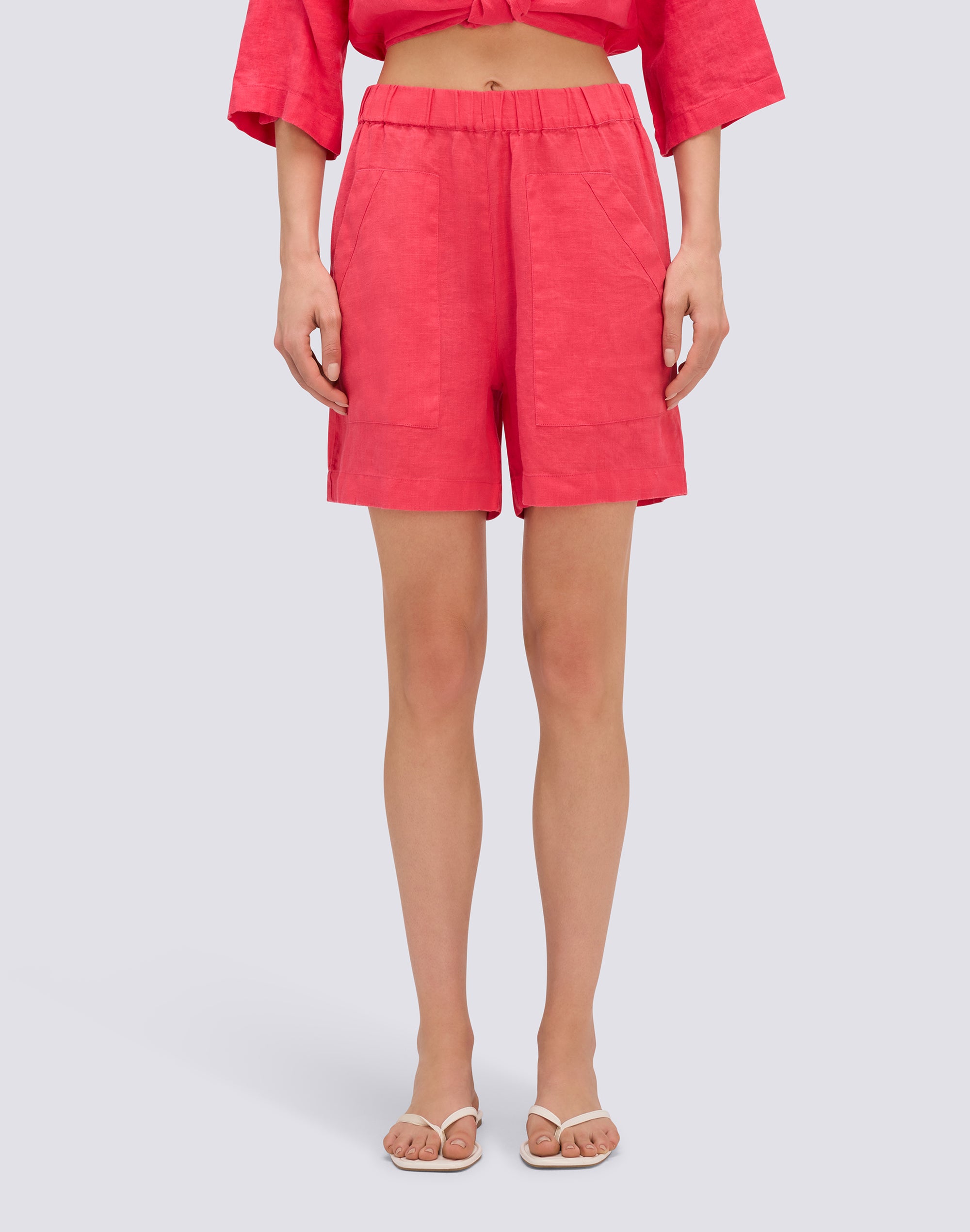 sundek-shorts-donna-in-lino-a-vita-elasticata image 2