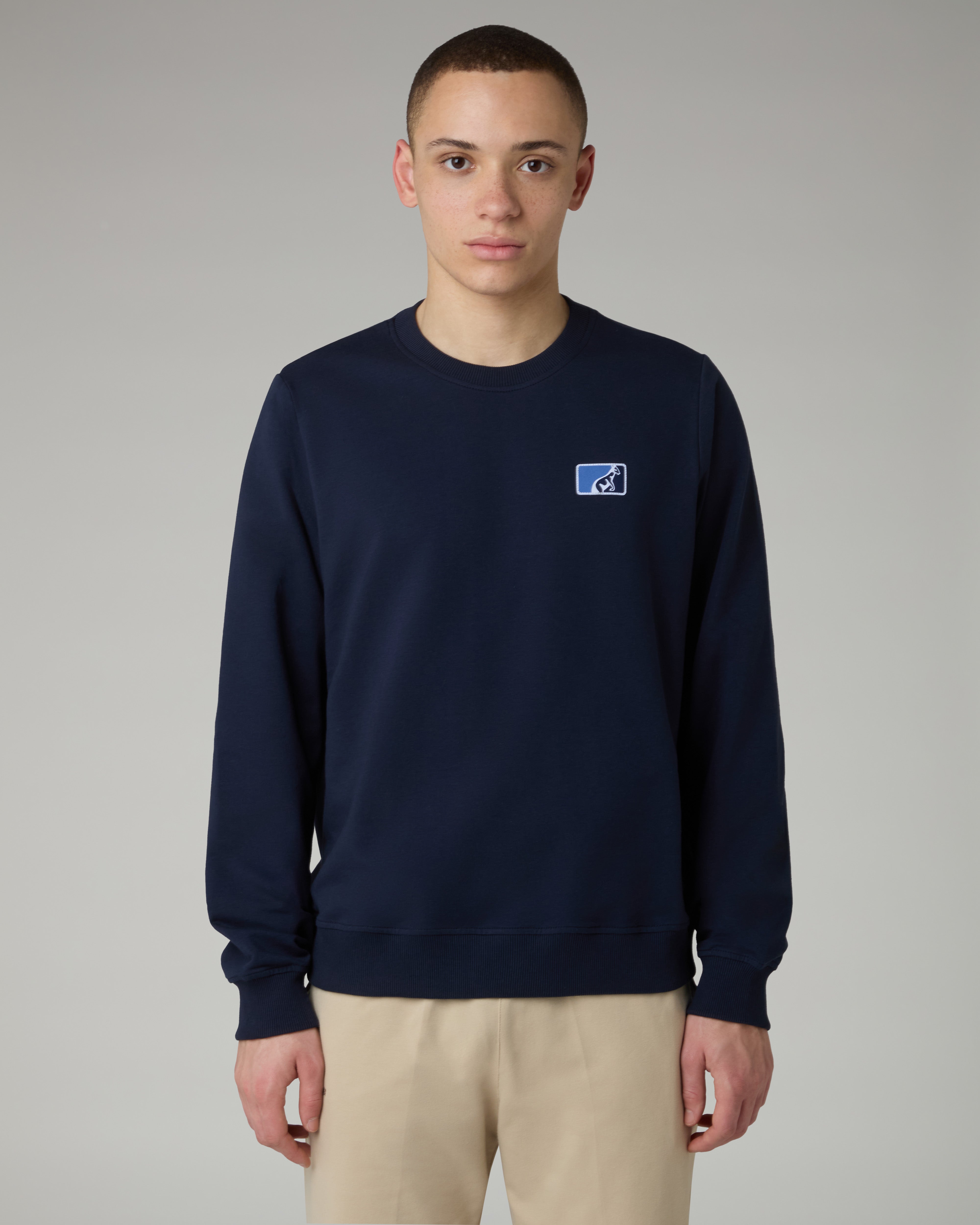 australian-easy-crewneck-felpa-girocollo-uomo-eclipse-blue-made-in-italy image 1