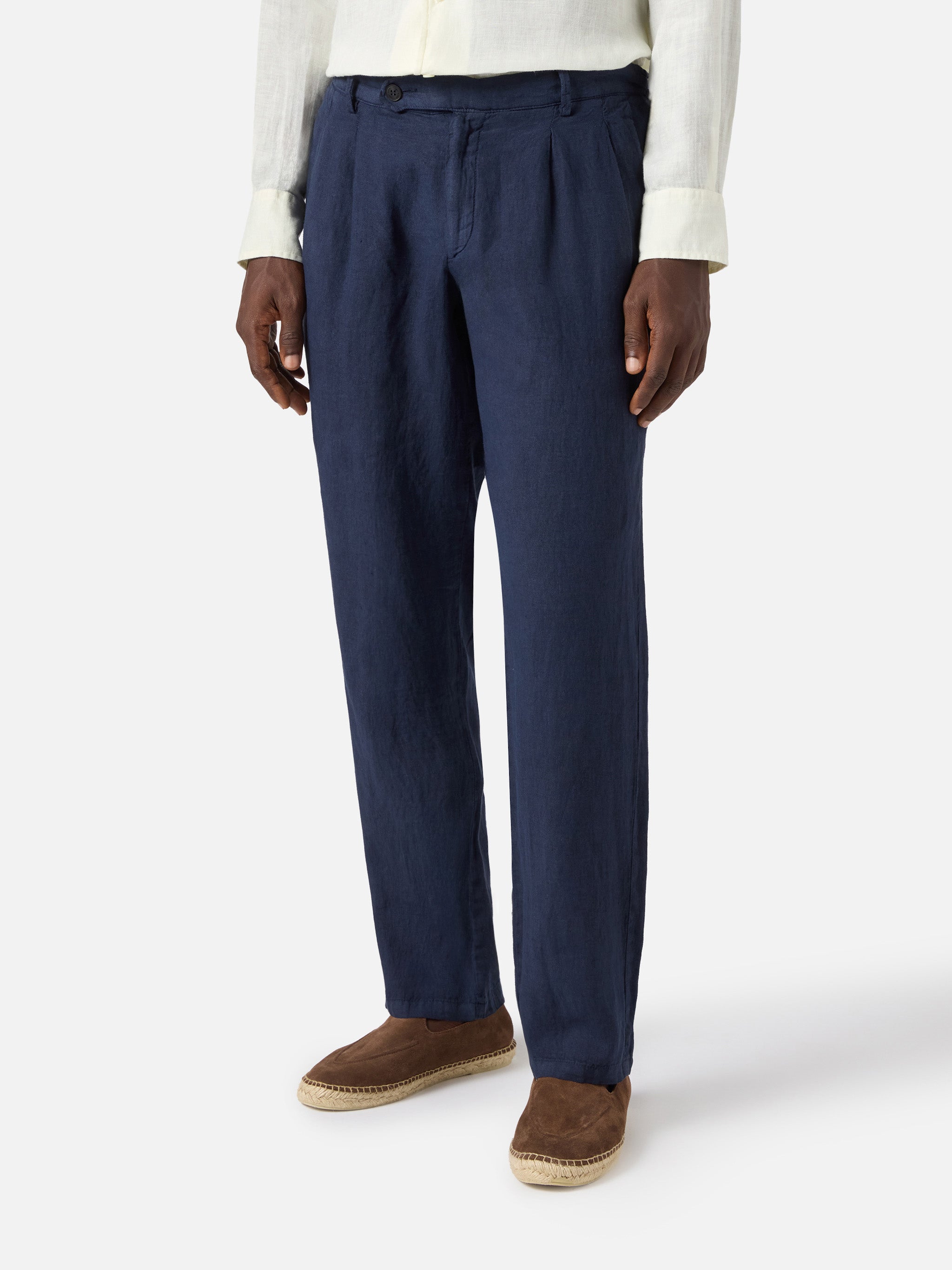 mc2-saint-barth-pantalone-havier-pantalone-lungo-uomo-in-puro-lino-blu-navy image 1