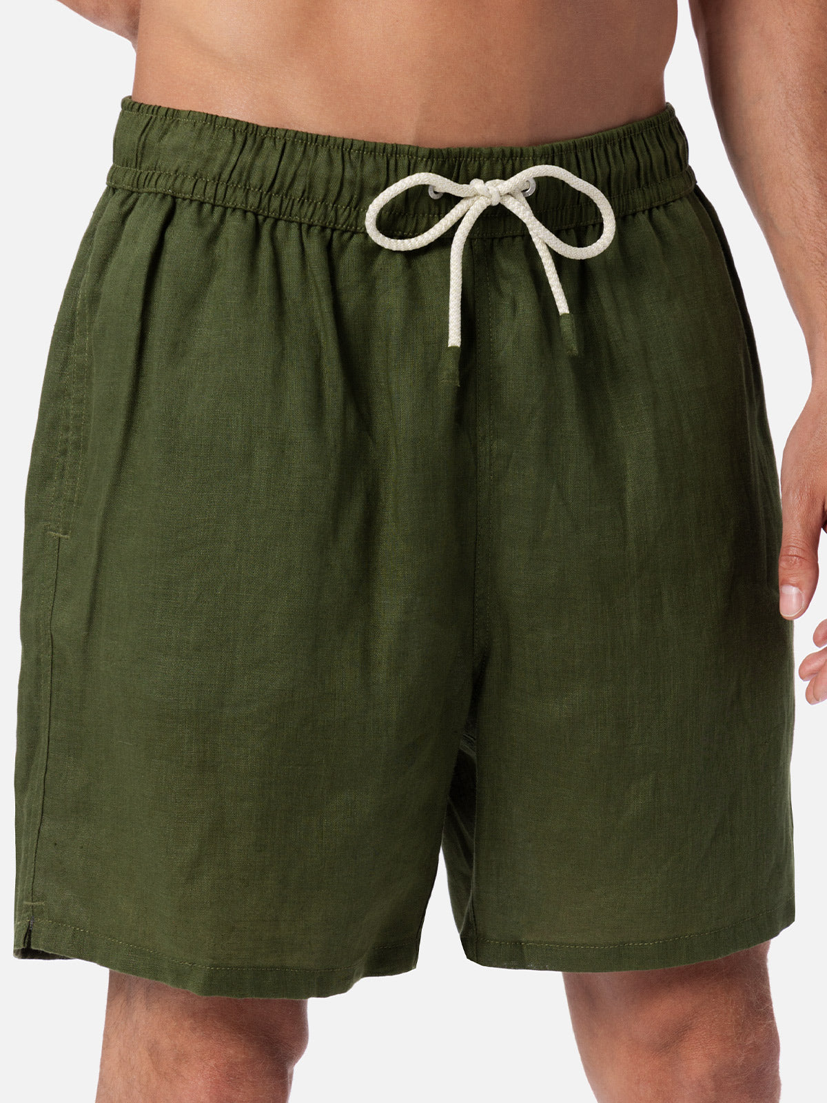 mc2-saint-barth-costume-mare-gustavia-in-lino-verde-militare-tinta-unita image 4