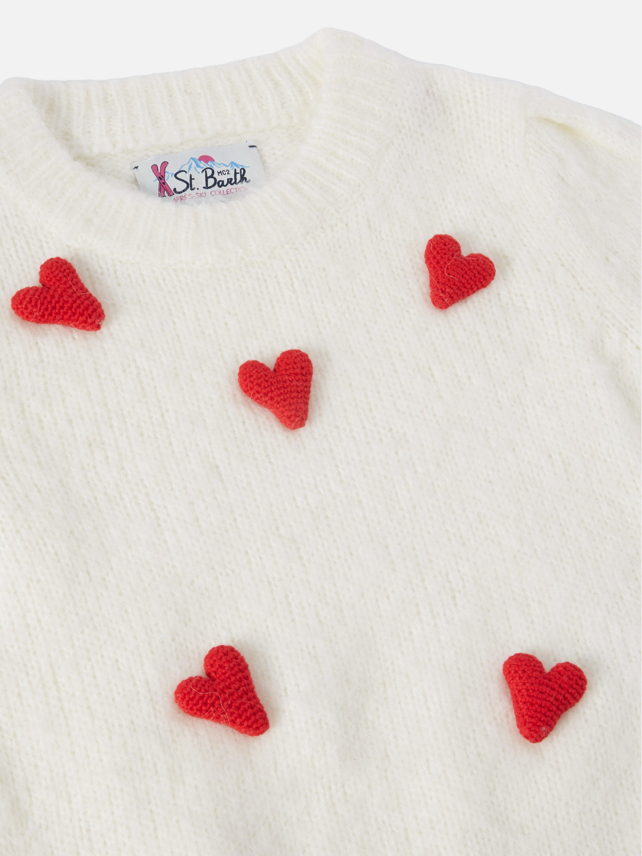 mc2-saint-barth-maglione-bambina-bloom-soft-bianco-spazzolato-con-cuori-uncinett image 2