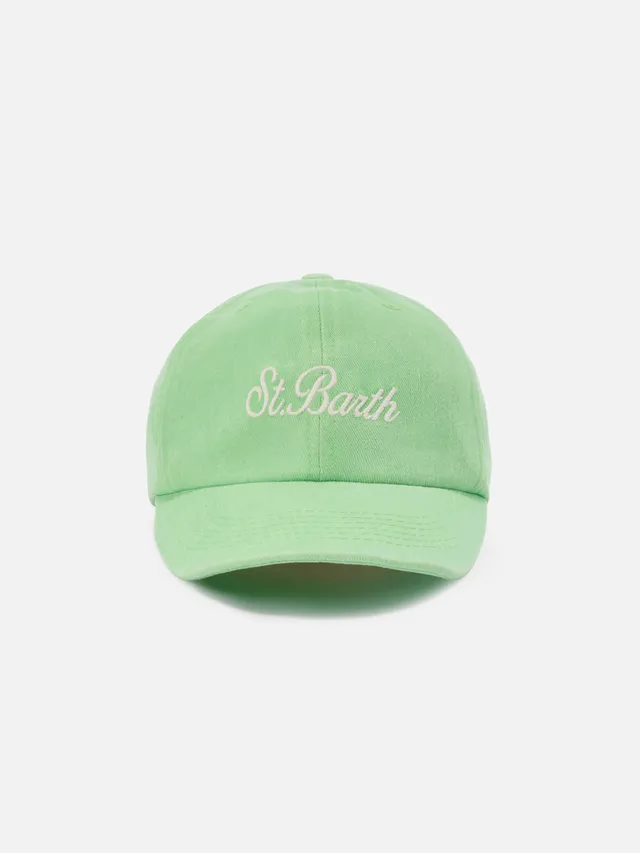 mc2-saint-barth-cappellino-davis-con-visiera-in-cotone-verde-chiaro-logo-ricamat image 1