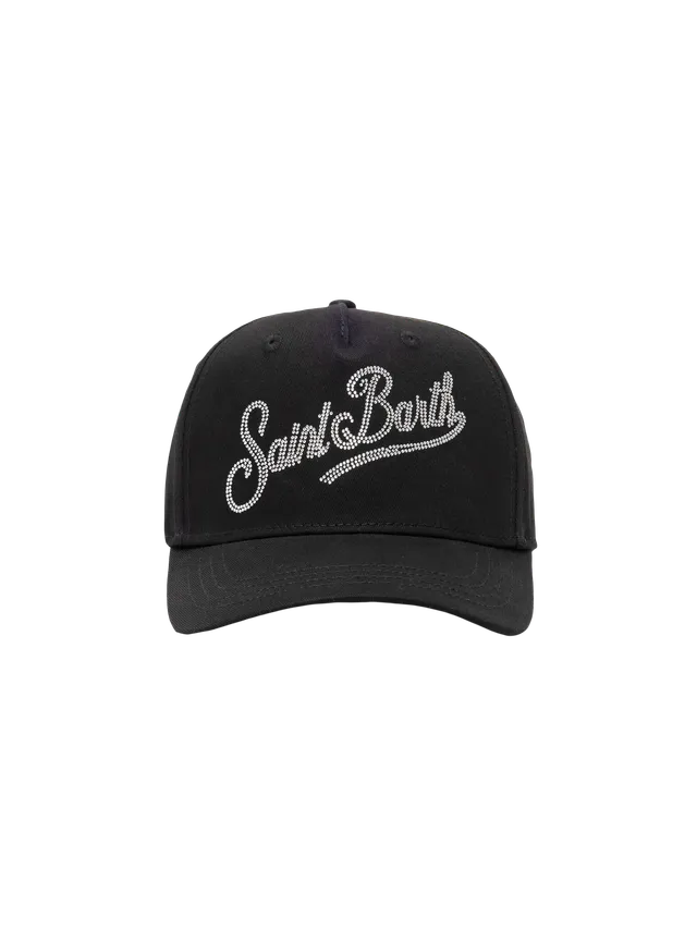 mc2-saint-barth-basb0007-cappellino-baseball-cotone-nero-con-strass image 1